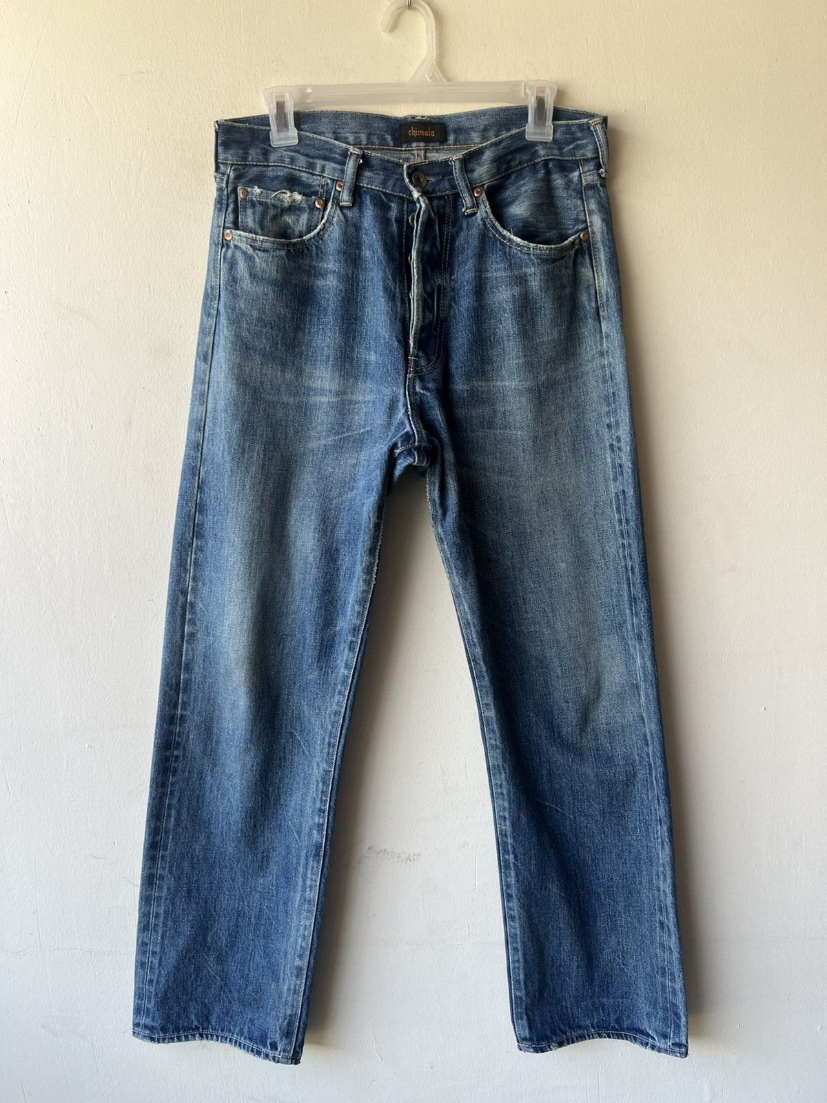 Chimala Chimala Japan Distressed Faded Denim Selvedge Jeans Size US 31 - 11 Thumbnail