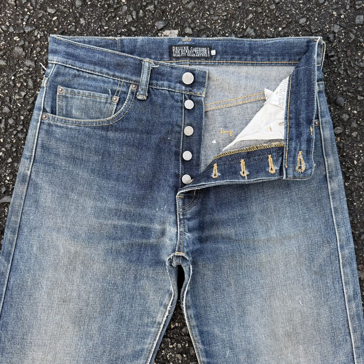 Deluxeware VINTAGE DULEXE CLOTHING FADED JEAN DENIM PANTS Size US 31 - 8 Thumbnail