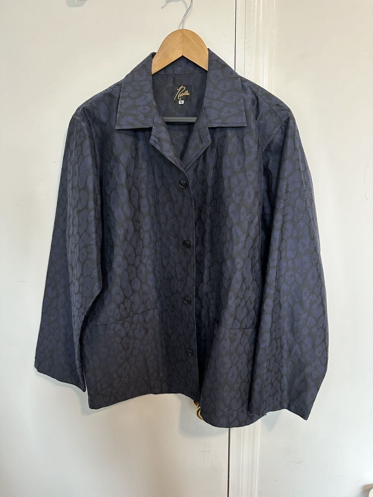 Needles Needles Cabana Shirt Leopard Jacquard Navy | Grailed