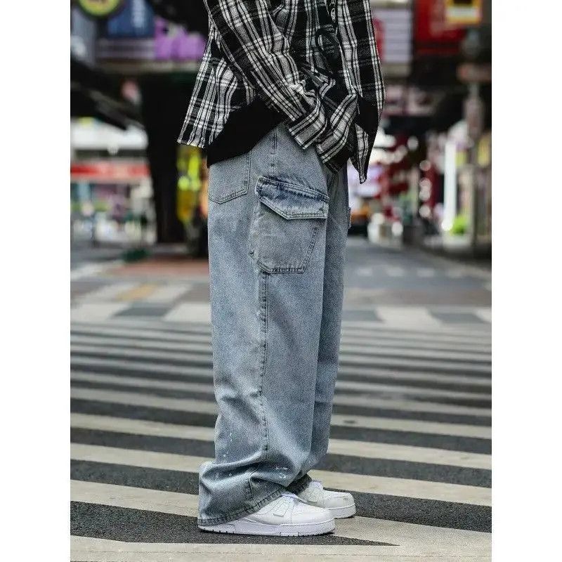 Japanese Brand Retro loose high street splashed ink jeans Size US 32 / EU 48 - 4 Thumbnail