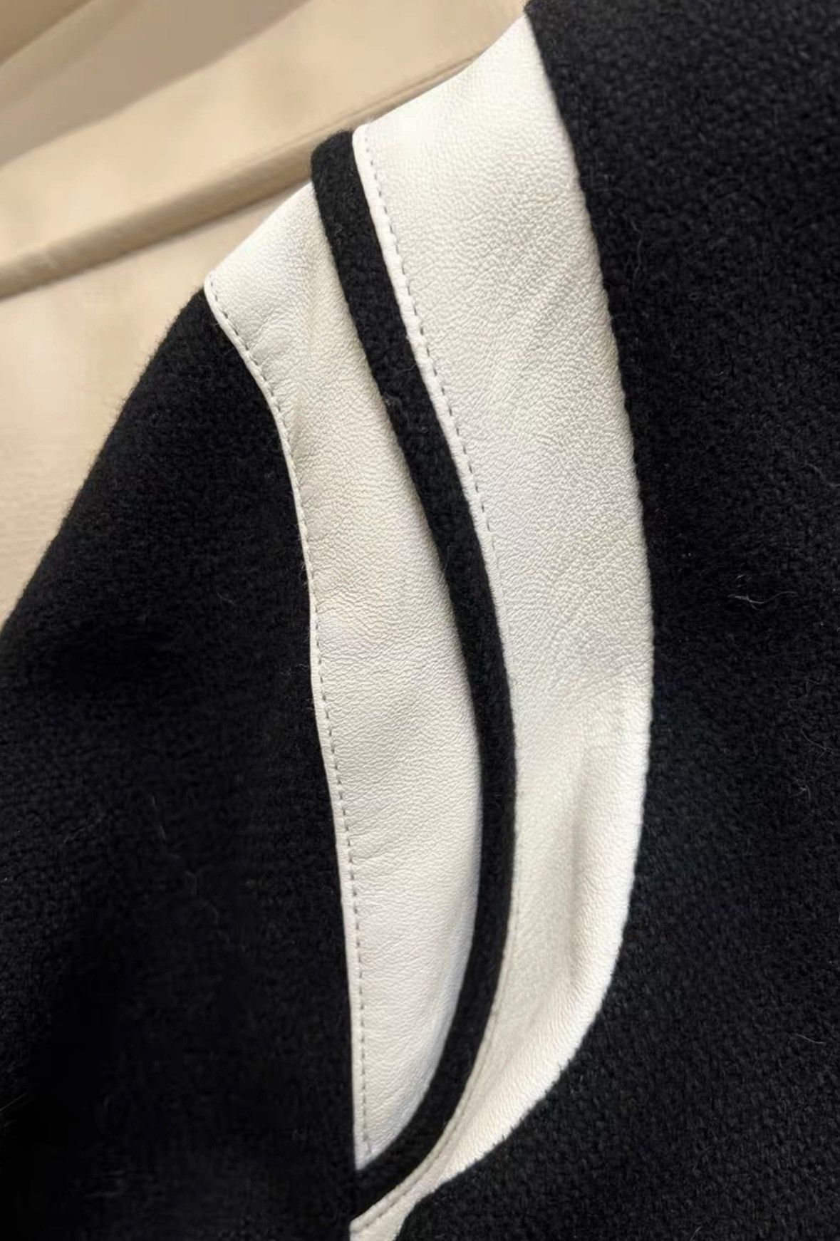 Saint Laurent Paris Saint Laurent SLP 2014FW Black & White Varsity Jacket Size US L / EU 52-54 / 3 - 4 Thumbnail