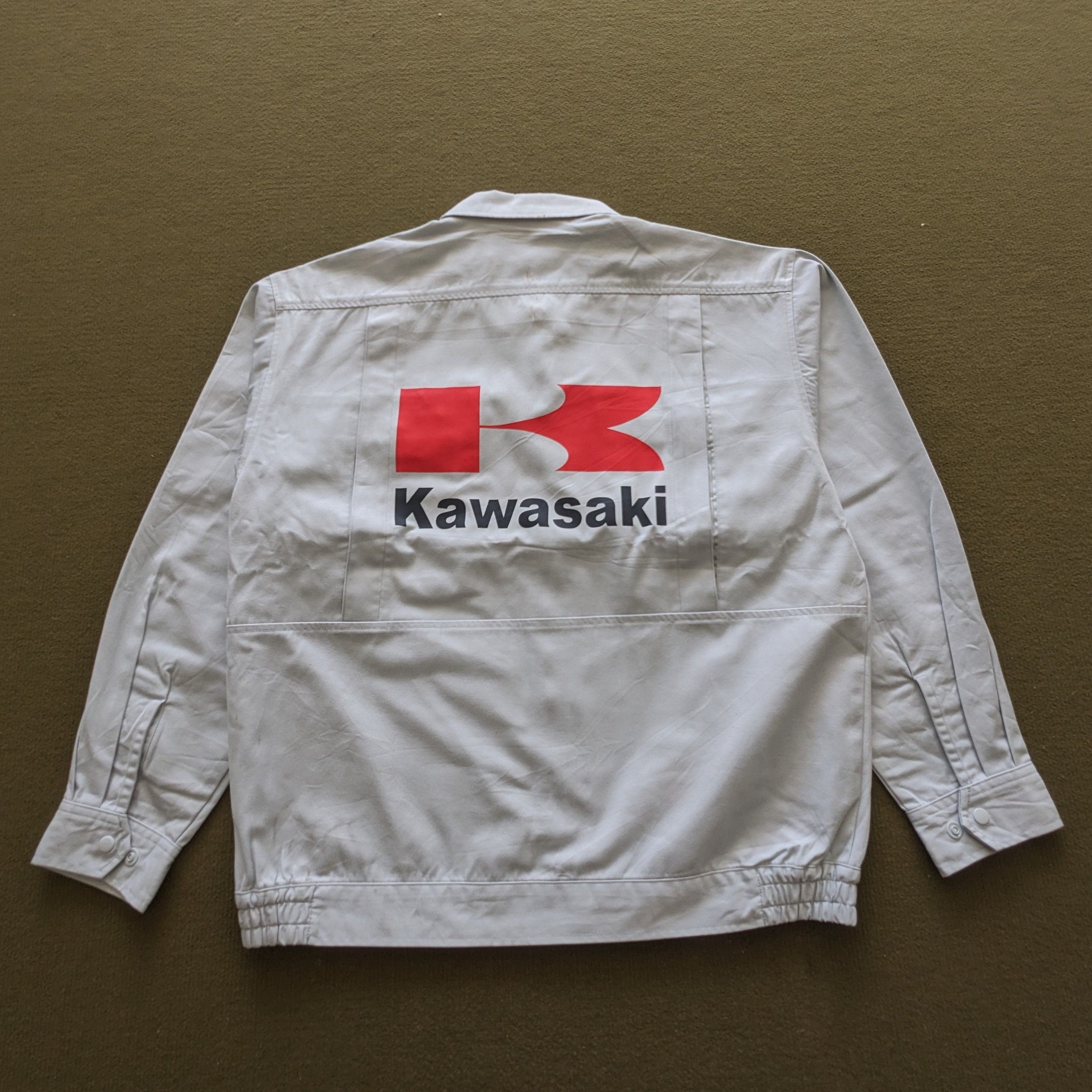 Japanese Brand Vintage KAWASAKI Motorsports Racing Custom Jacket Size US L / EU 52-54 / 3 - 1 Thumbnail