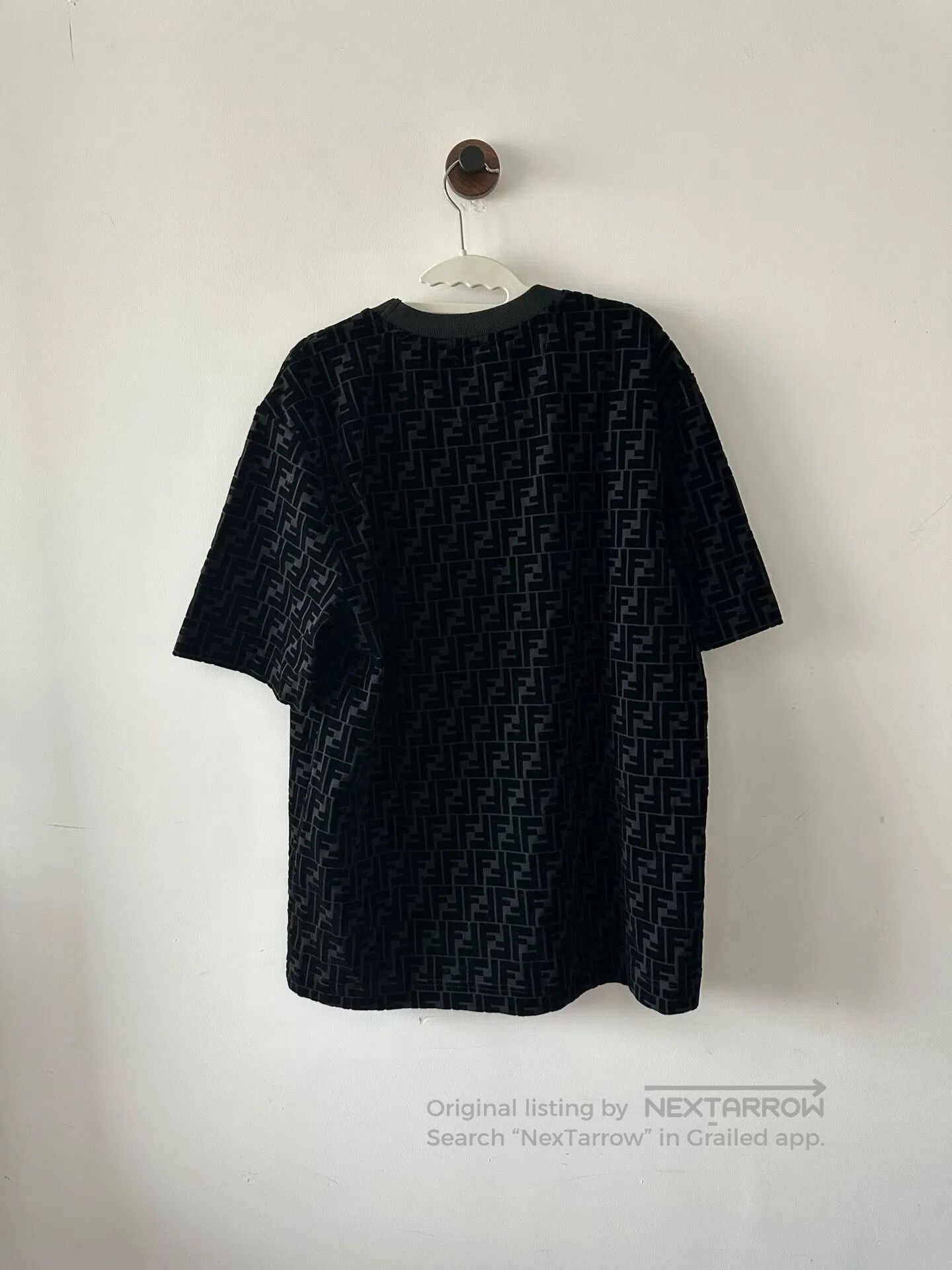 Fendi FENDI Black full-print velvet short-sleeve| Size US M / EU 48-50 / 2 - 2 Thumbnail