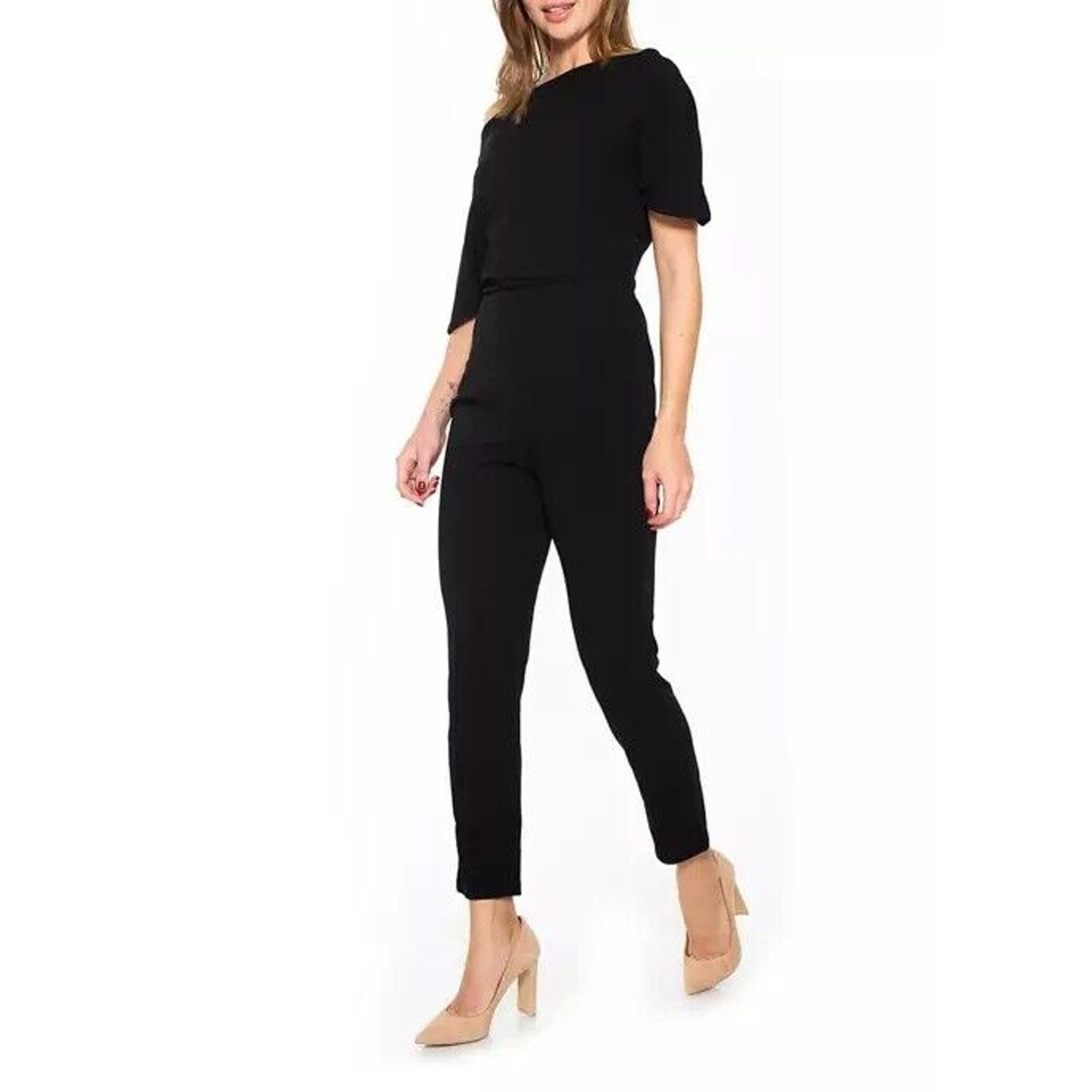 The Unbranded Brand Alexia Admor Women Black Jersey One-Shoulder Jumpsuit XS Size 26" / US 2 / IT 38 - 3 Thumbnail