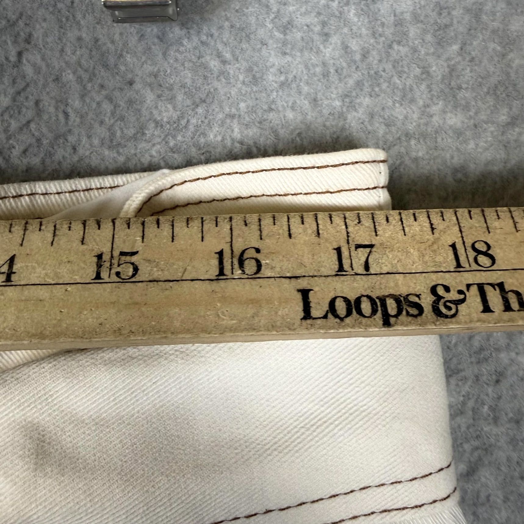Boden Boden Women's Pants 14R White Tapered Leg Belted Trousers Button Shirt? Size 36" / US 14 / IT 50 - 6 Thumbnail