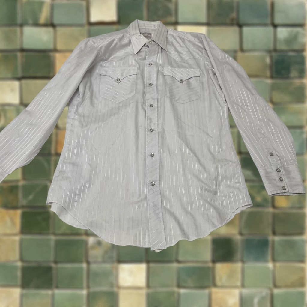 Vintage VINTAGE H Bar C Mr Longtail Western Shirt Long Sleeve 16 34 Mens White Grey Pearl Snap Western Mens Boys? Size US L / EU 52-54 / 3 - 1 Thumbnail