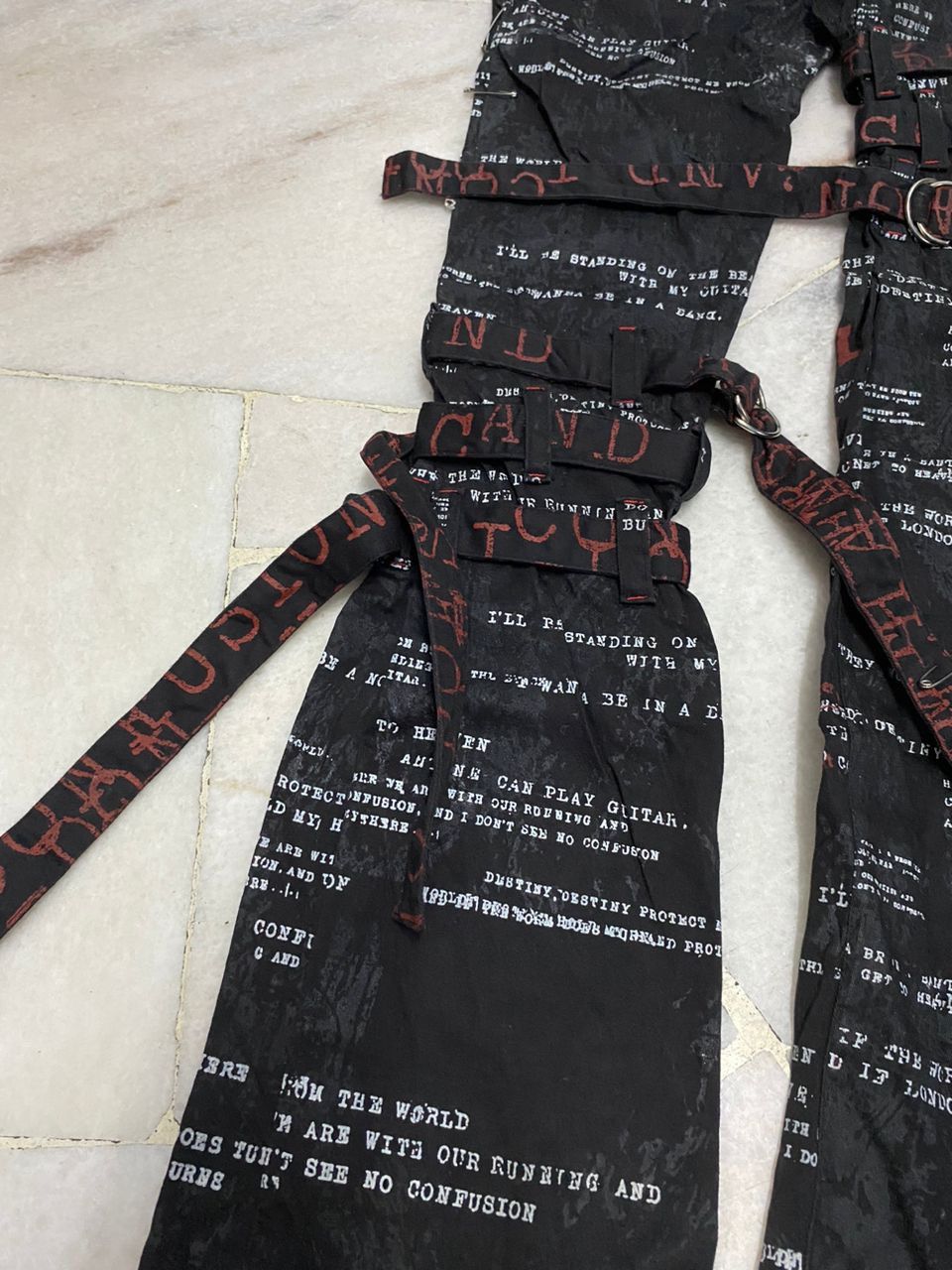 Japanese Brand VINTAGE H.ANARCHY FULL PRINT BONDAGE PUNK PANTS RARE Size US 28 / EU 44 - 6 Thumbnail