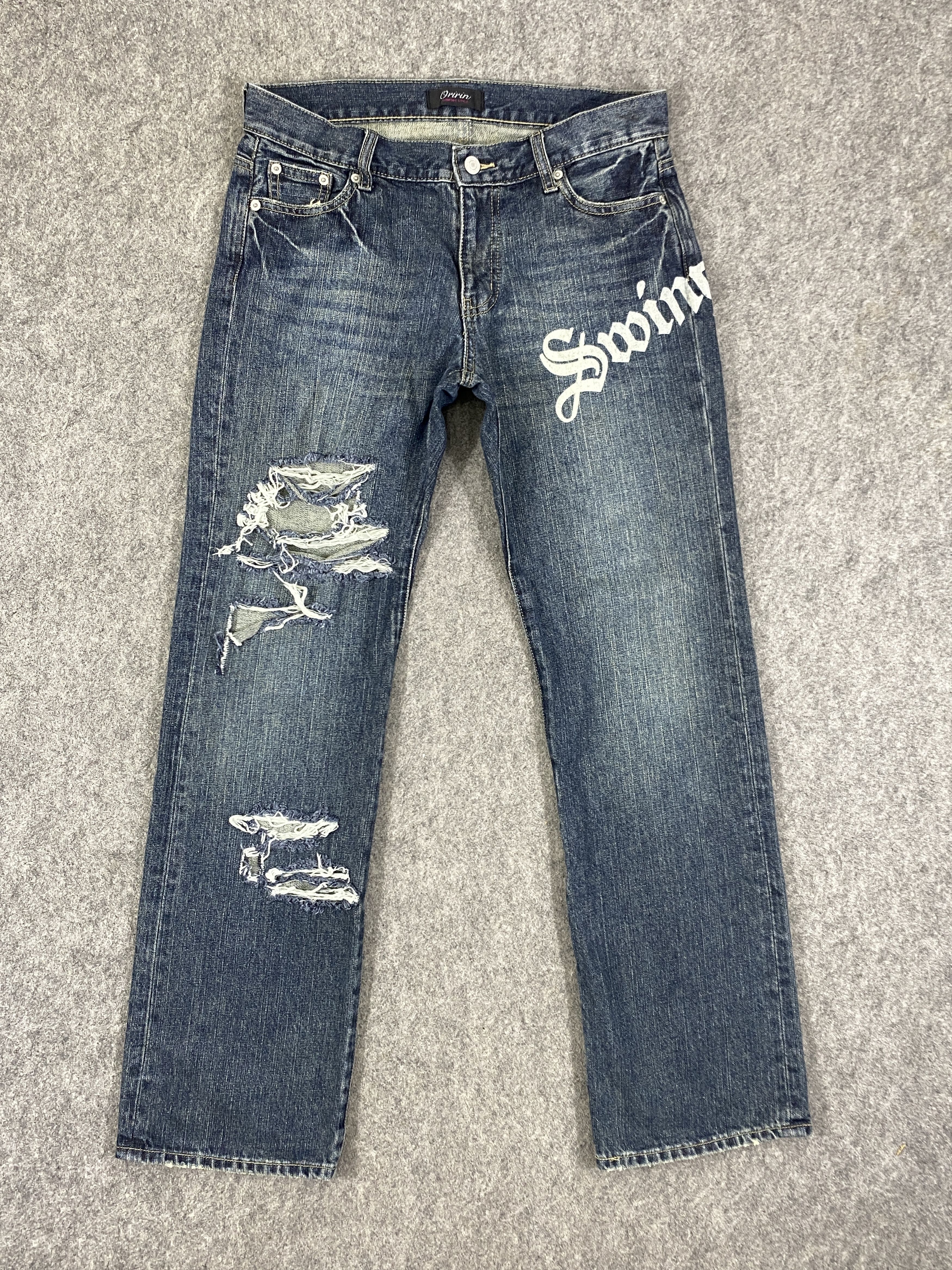 If Six Was Nine Ripped Blue Vintage Oririn Jeans 31x30 - JN3253 Size US 31 - 1 Thumbnail