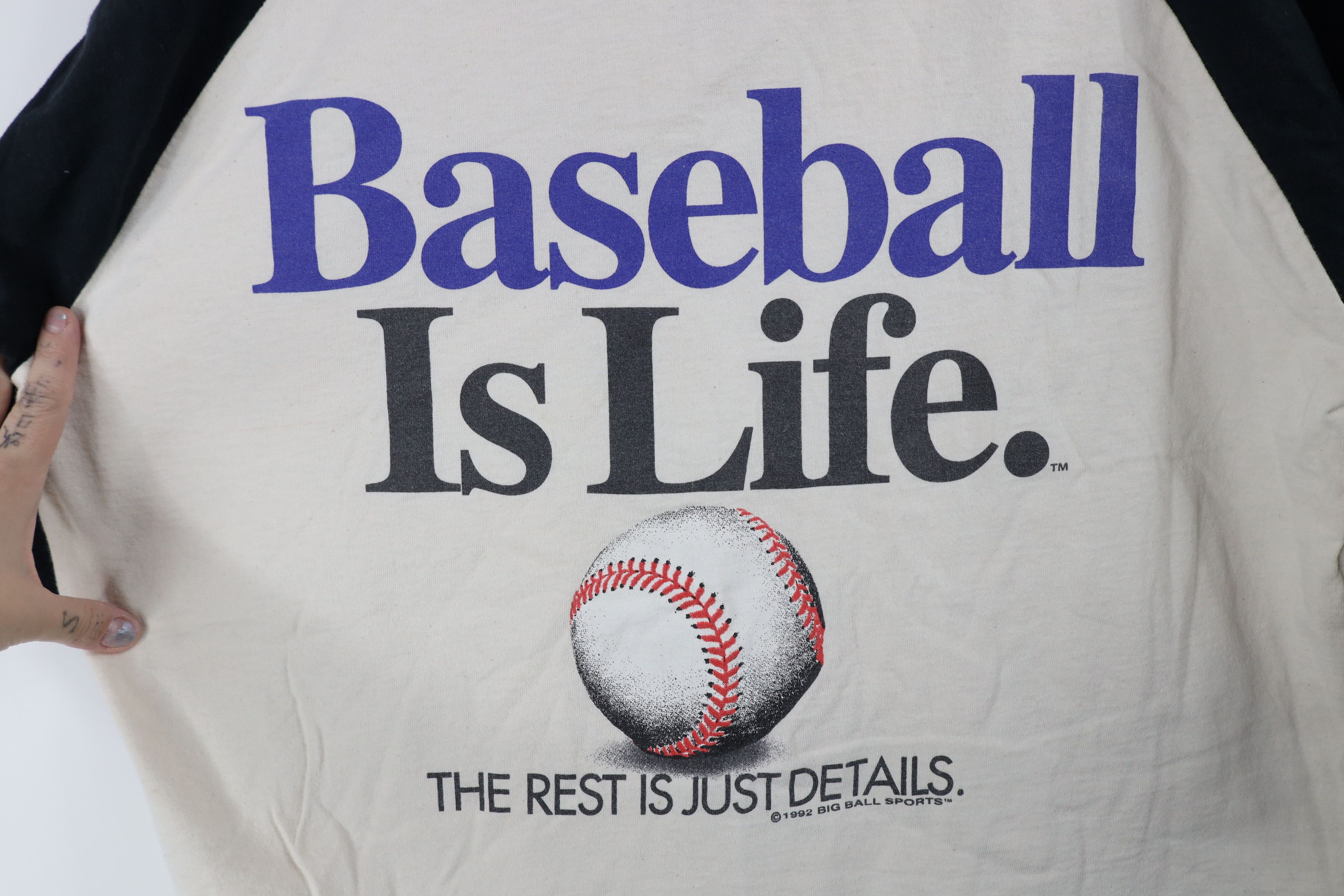 Vintage Vintage 90s Baseball Is Life 3/4 Sleeve Raglan T-Shirt Size US XL / EU 56 / 4 - 4 Thumbnail