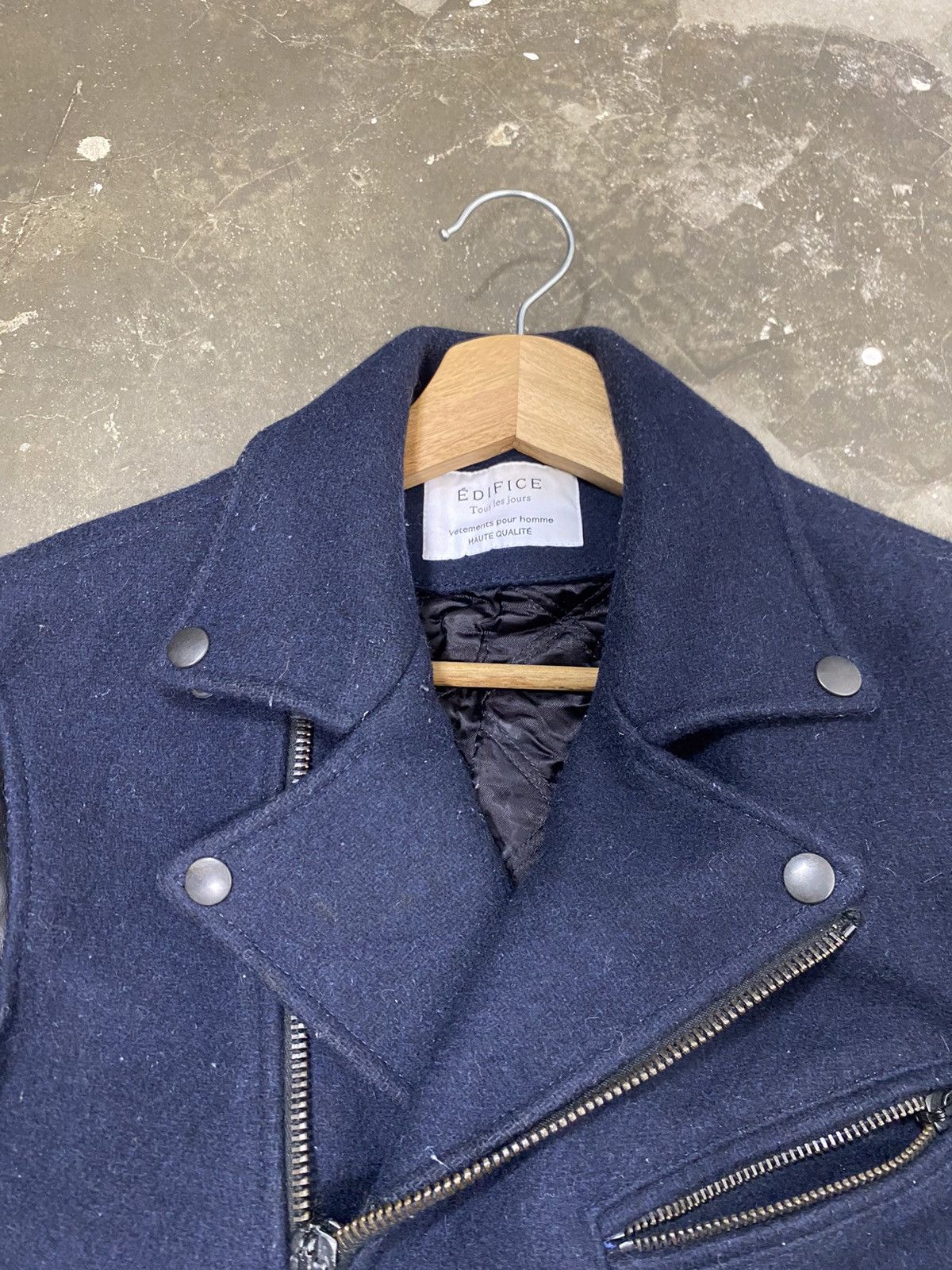 Designer × Edifice Japan A12 Edifice Double Colar Wool Sleeve Leather Jacket Size US S / EU 44-46 / 1 - 10 Thumbnail