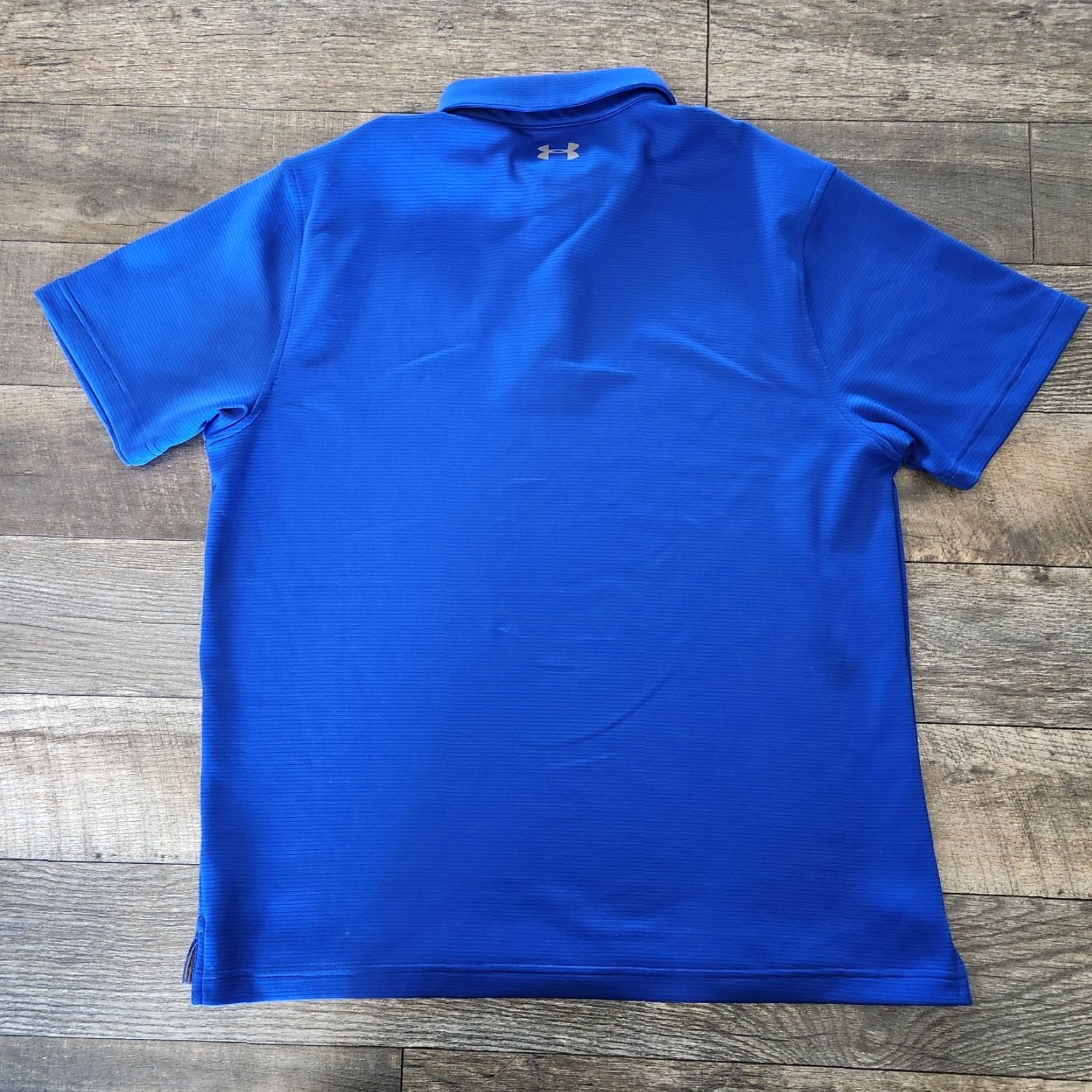 Under Armour VINTAGE? No. Under Armour Golf Polo Mens Large Blue HeatGear Loose Ribbed Performance Shirt Men L Blue Logo Sports Golf Tennis Walking Size US L / EU 52-54 / 3 - 4 Thumbnail