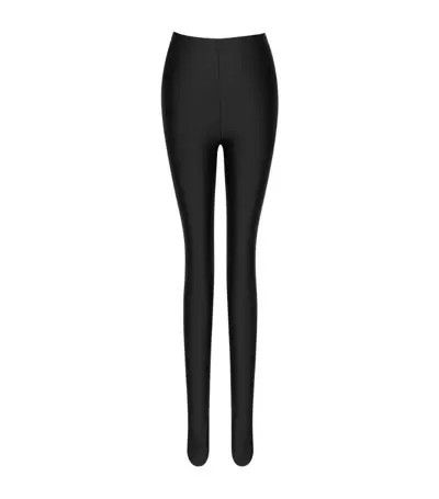 Saint Laurent Paris o1b1hav111124 Tights in Shiny Jersey in Black Size 28" / US 6 / IT 42 - 4 Thumbnail
