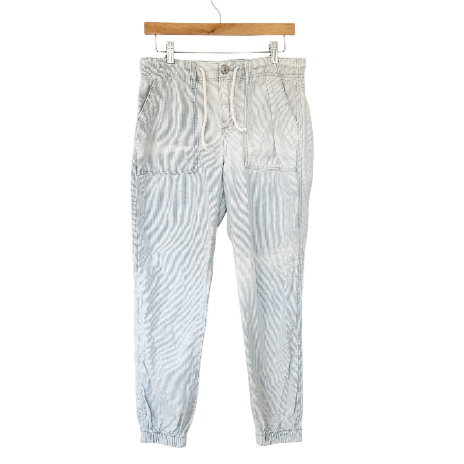 Other American Eagle Blue White Pinstripe Pants Sz 4 Size 27" / US 4 / IT 40 - 2 Thumbnail