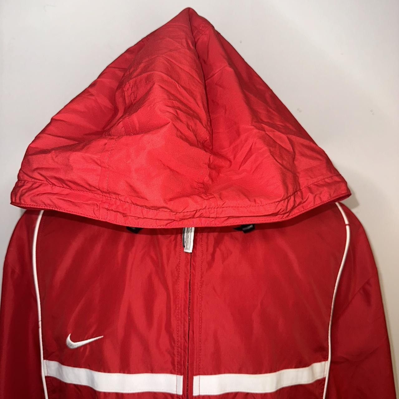 Nike × Vintage Nike Vintage Soccer Red/White Jacket With Hood Size US XL / EU 56 / 4 - 6 Thumbnail