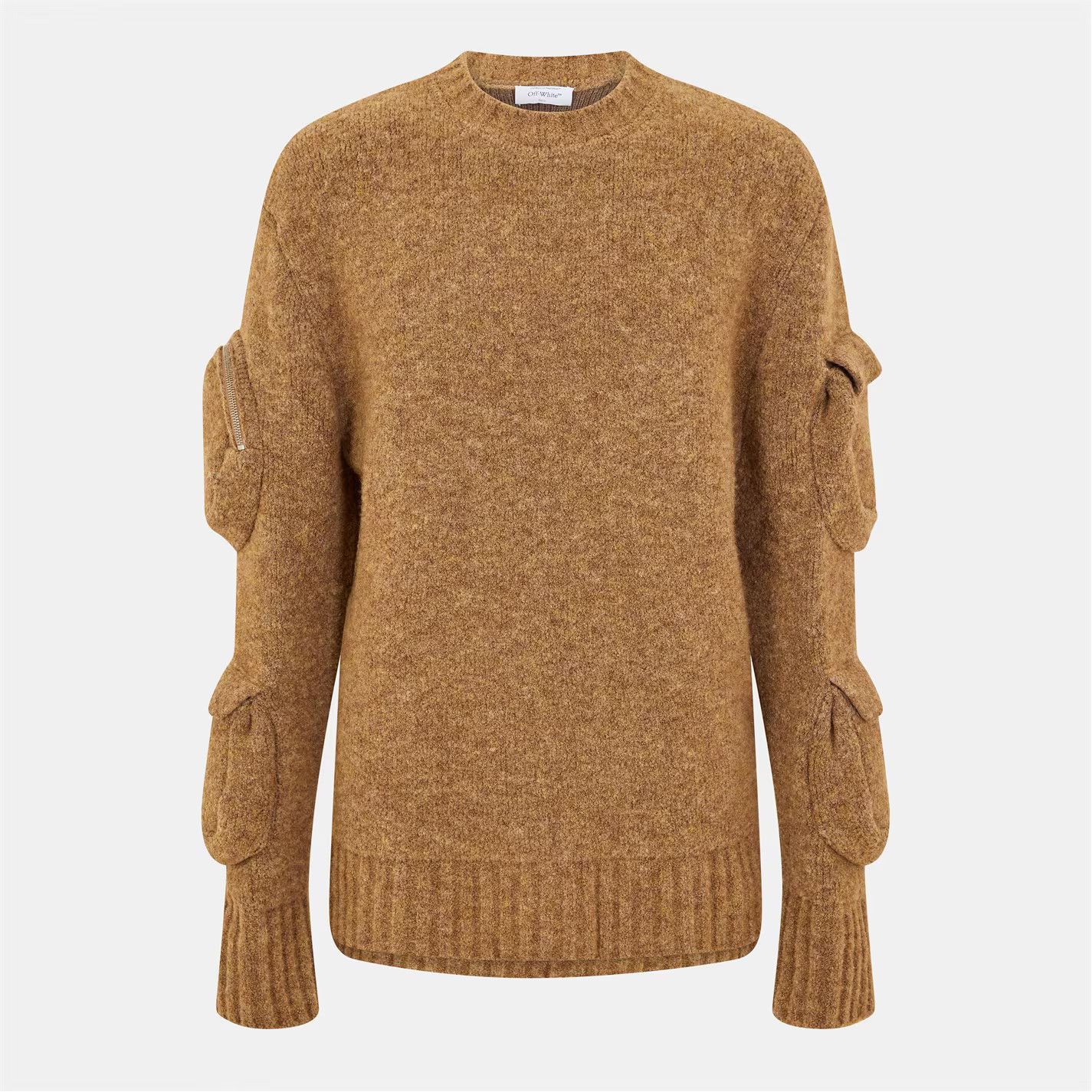 o1g2r1mq0226 Knitted T-Shirt In Camel