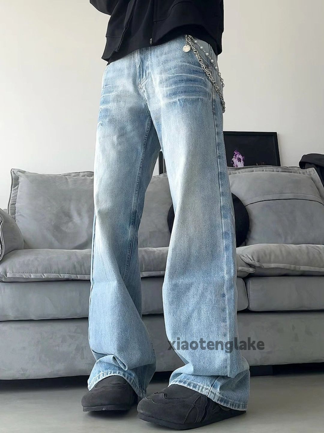 Jean × Vintage washed faded cleanfit yuppie loose baggy jeans Size US 28 / EU 44 - 2 Thumbnail
