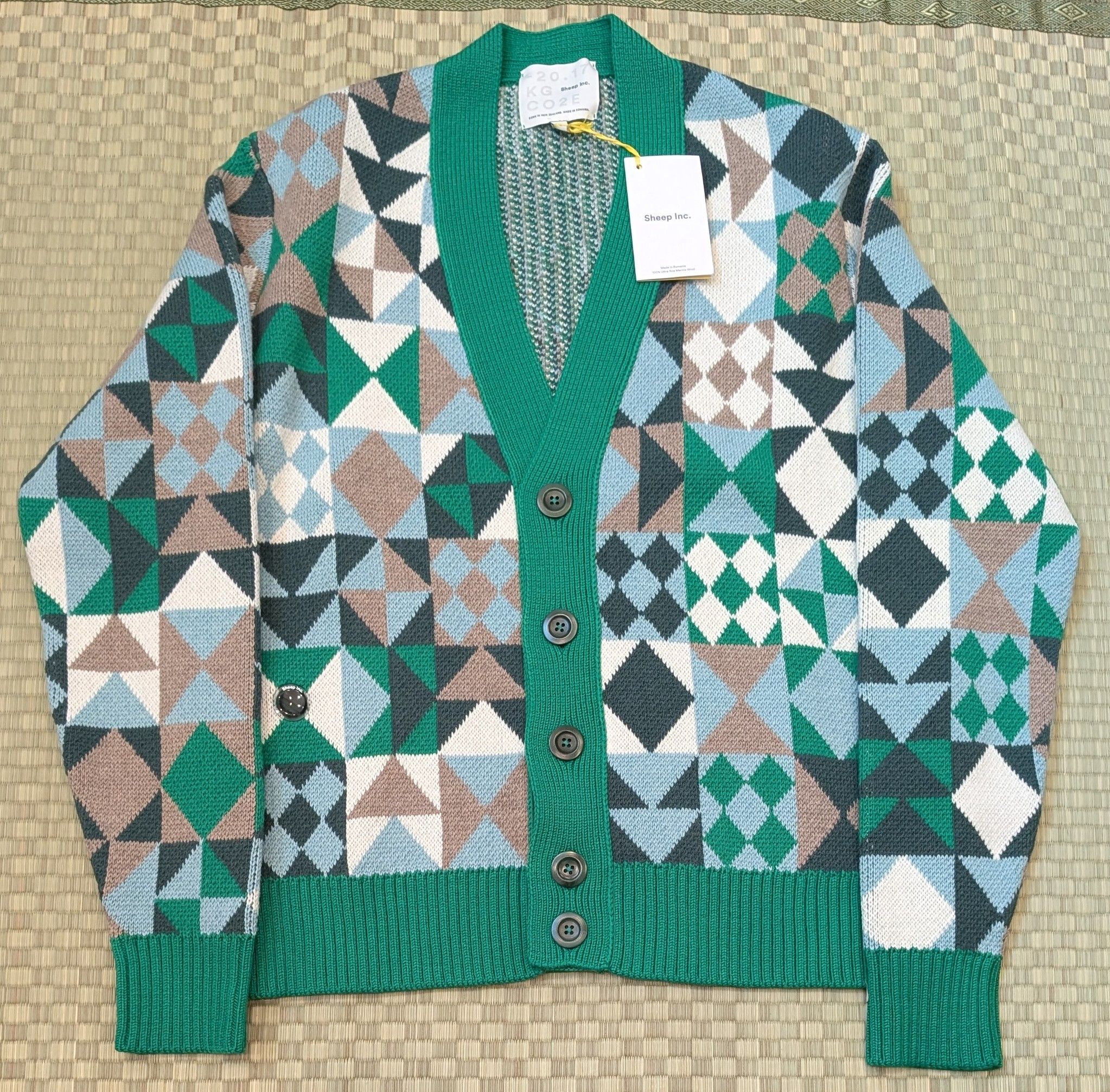 Other NWT Sheep Inc. Patchwork Cardigan Bottle Green Size US S / EU 44-46 / 1 - 1 Thumbnail