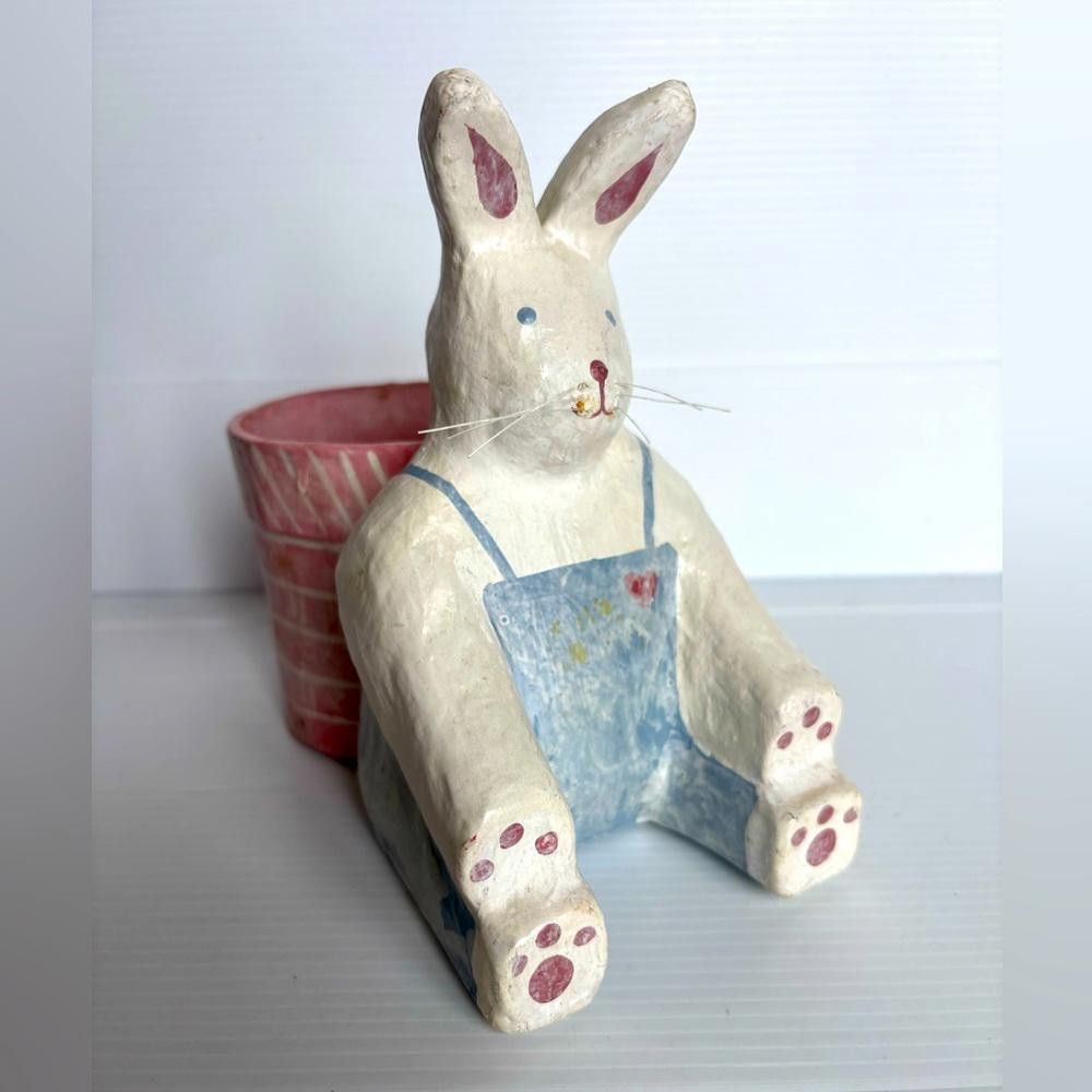 Designer Papier Mâché Vintage Easter Bunny Size ONE SIZE - 1 Thumbnail