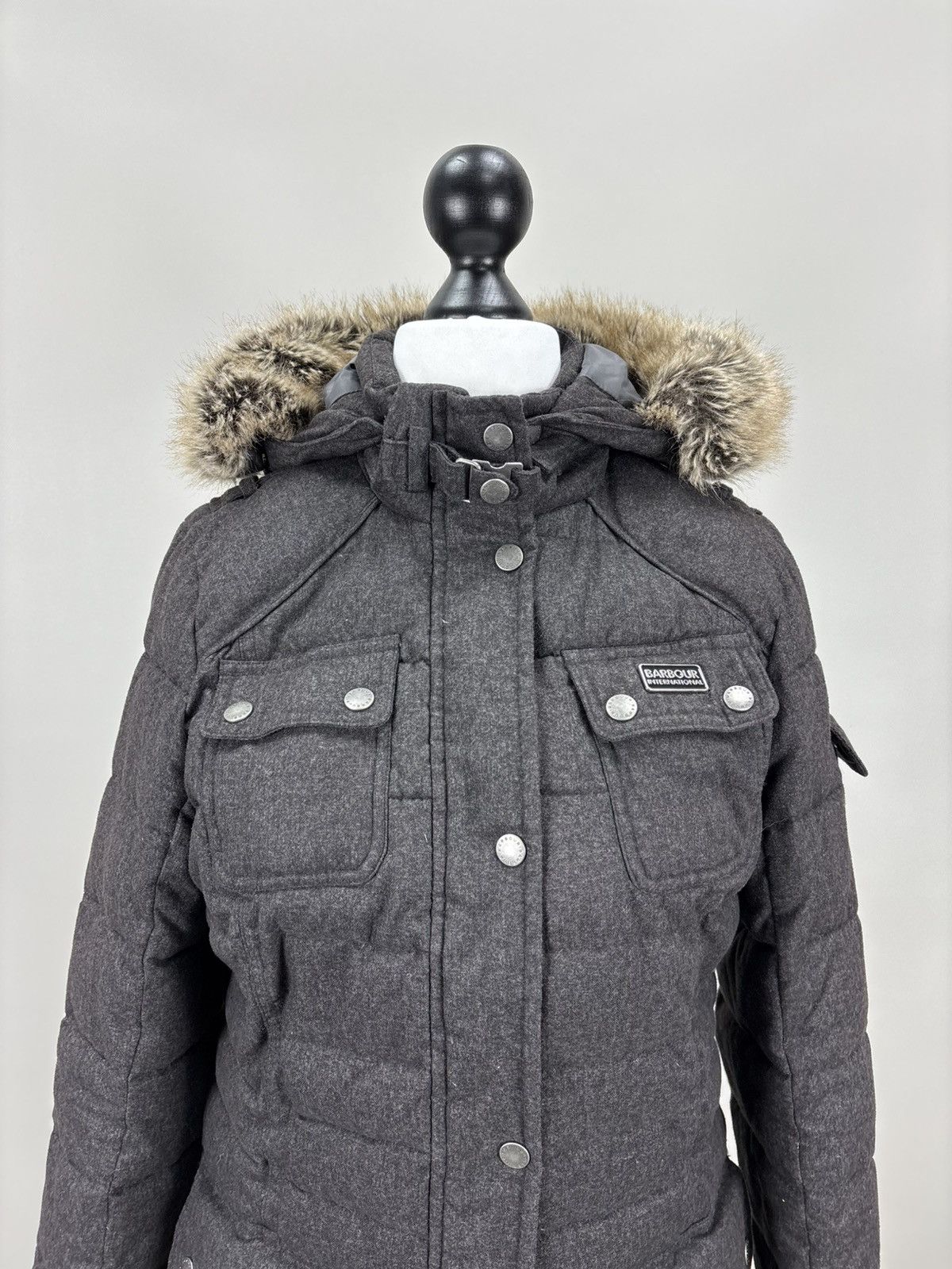 Barbour × Designer Womens parka Barbour International Size 6 Color Gray Size M / US 6-8 / IT 42-44 - 3 Thumbnail