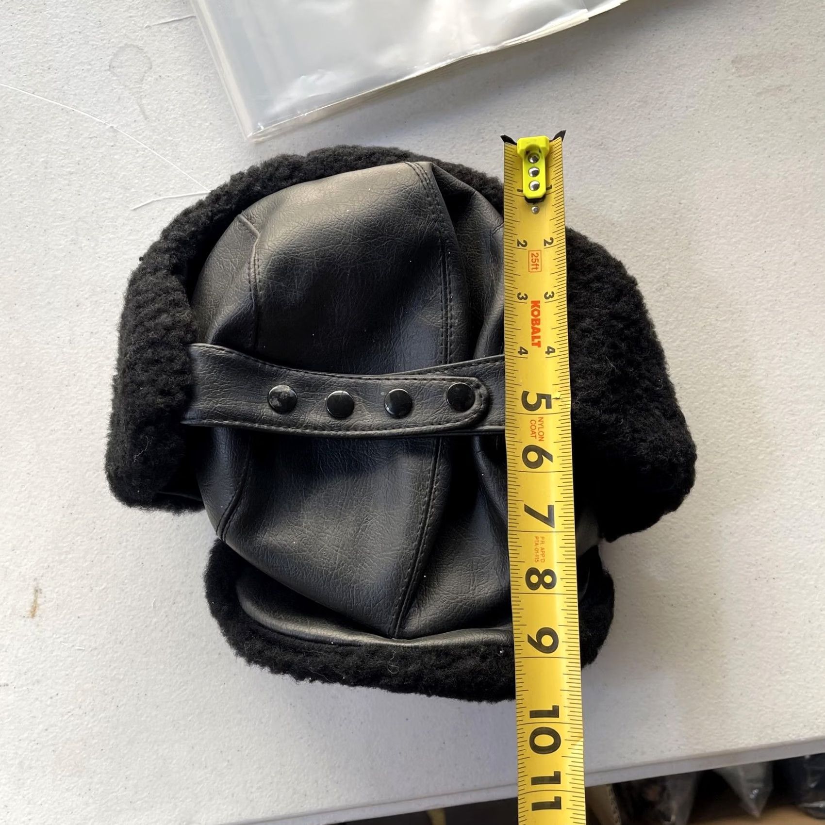 Vintage VINTAGE Leather Hat Trapper Fitted Mens 7 1/2 Black Ear Flap Winter Made USA Heavy Duty Size ONE SIZE - 4 Thumbnail
