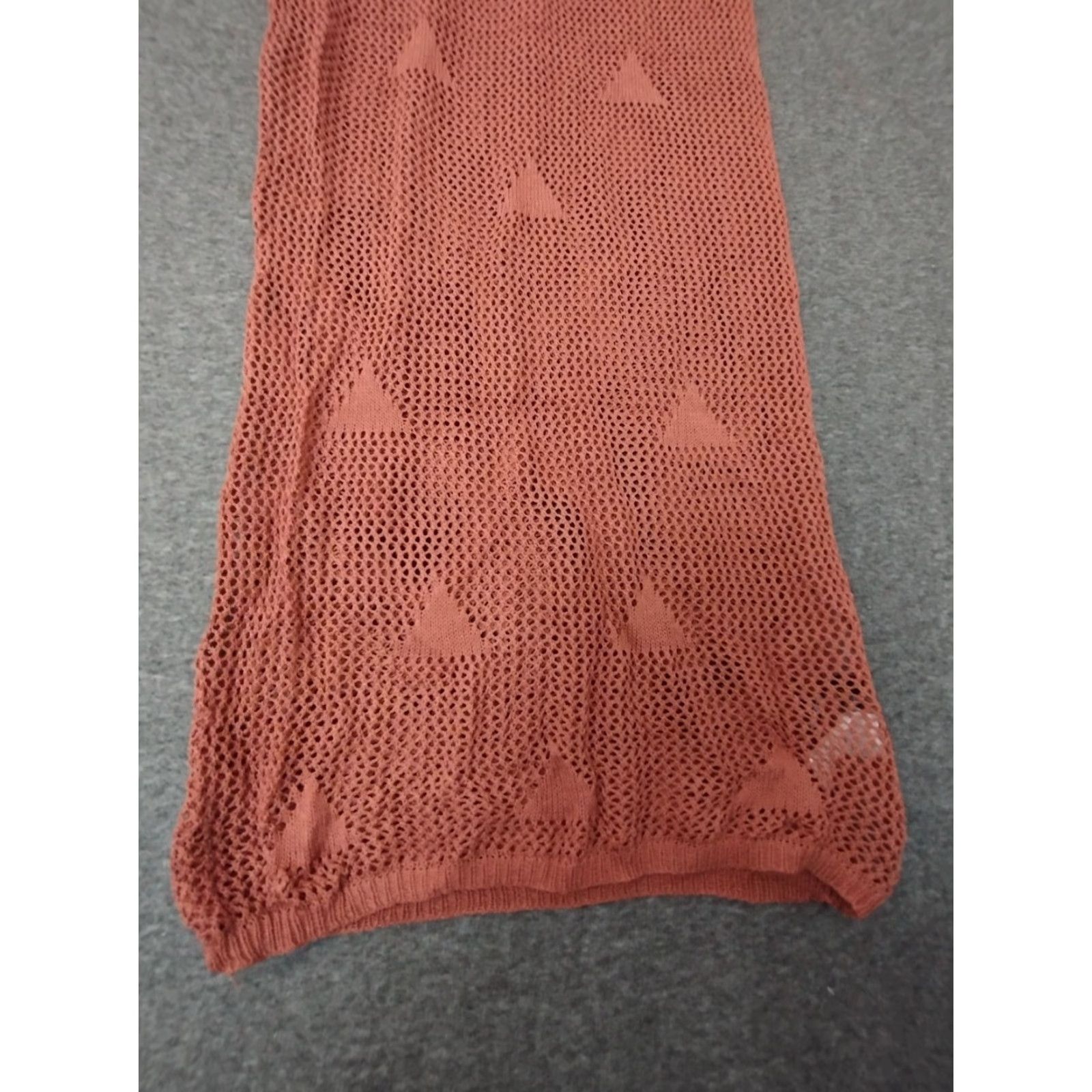 Vintage Codigo Crochet Long Knit Dress M Coral Sleeveless V-Neck Casual Bodycon Womens Shorten? Size M / US 6-8 / IT 42-44 - 7 Thumbnail