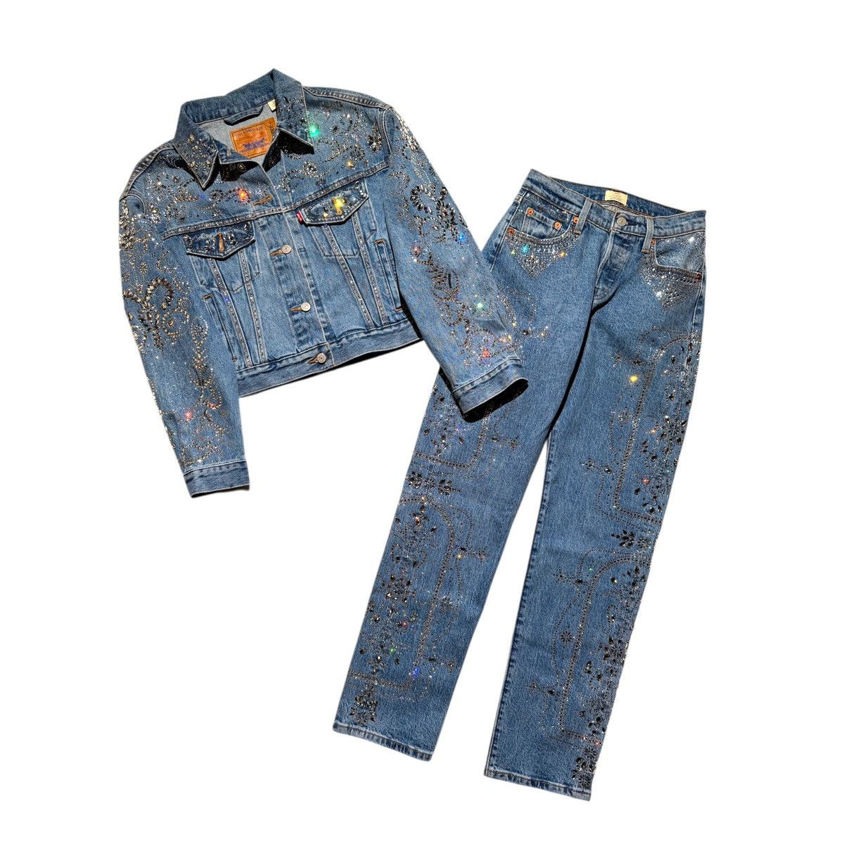 Levi's Beyonce collaboration Crystal embellished set Size S / US 4 / IT 40 - 1 Thumbnail