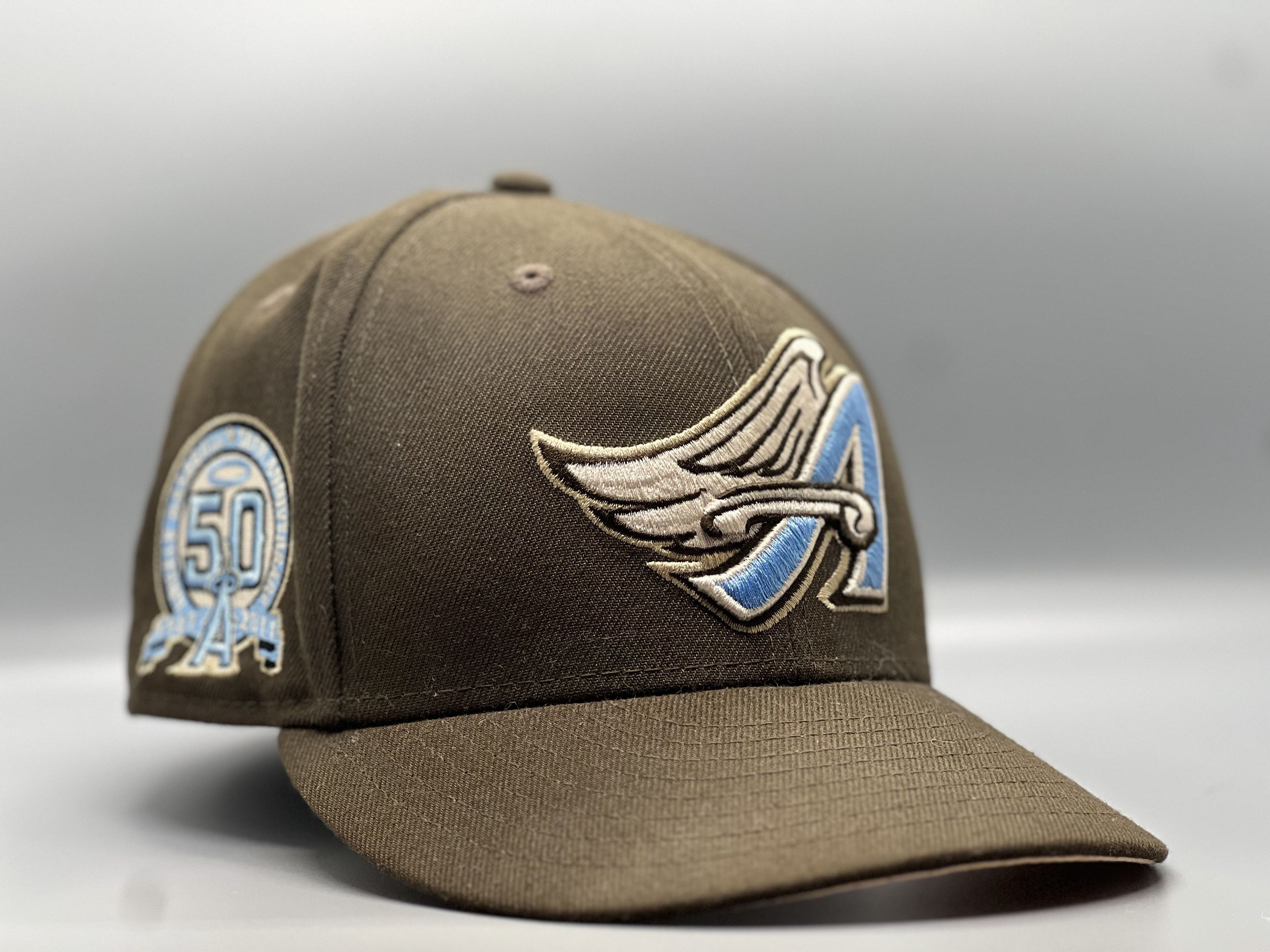 New Era Anaheim (Los Angeles) Angels Throwback Logo Fitted Hat 7 1/8 Size ONE SIZE - 1 Thumbnail
