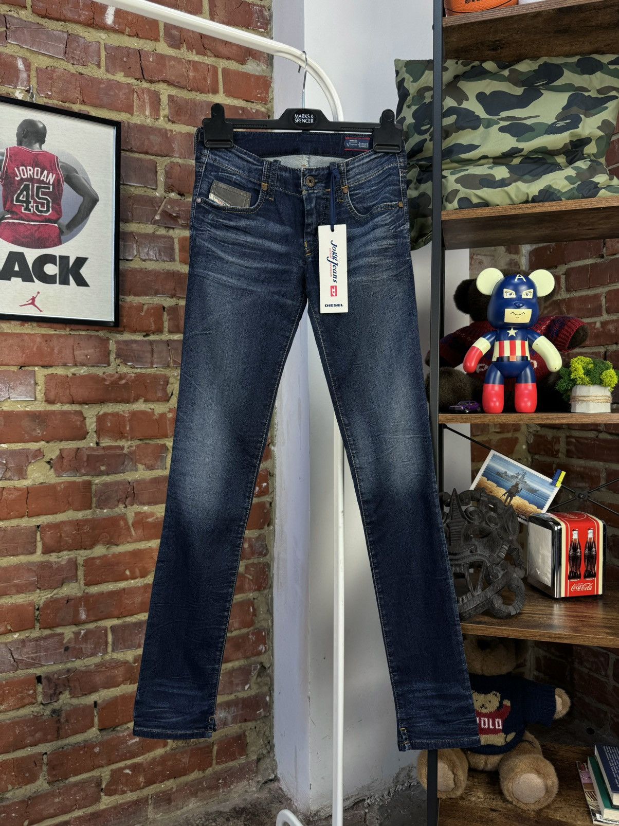 Diesel DIESEL Grupee 00S1EF Denim Sweat Pants Skinny Jogg Jeans Size 23" - 5 Thumbnail