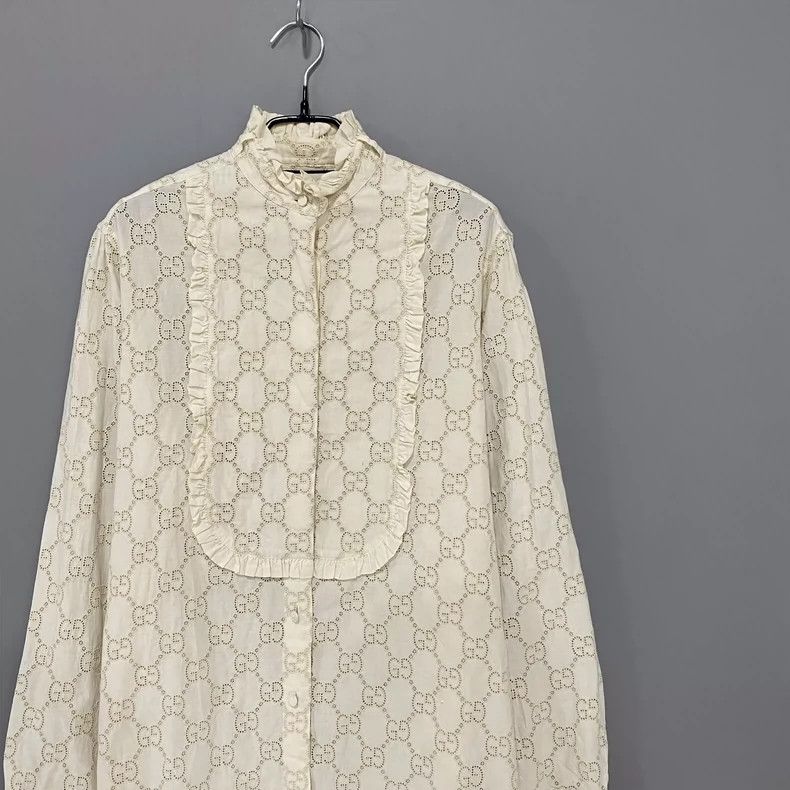 Gucci Gucci Beige hollow full printed edge shirt 2501-Nextarrow Size US XXS / EU 40 - 2 Thumbnail
