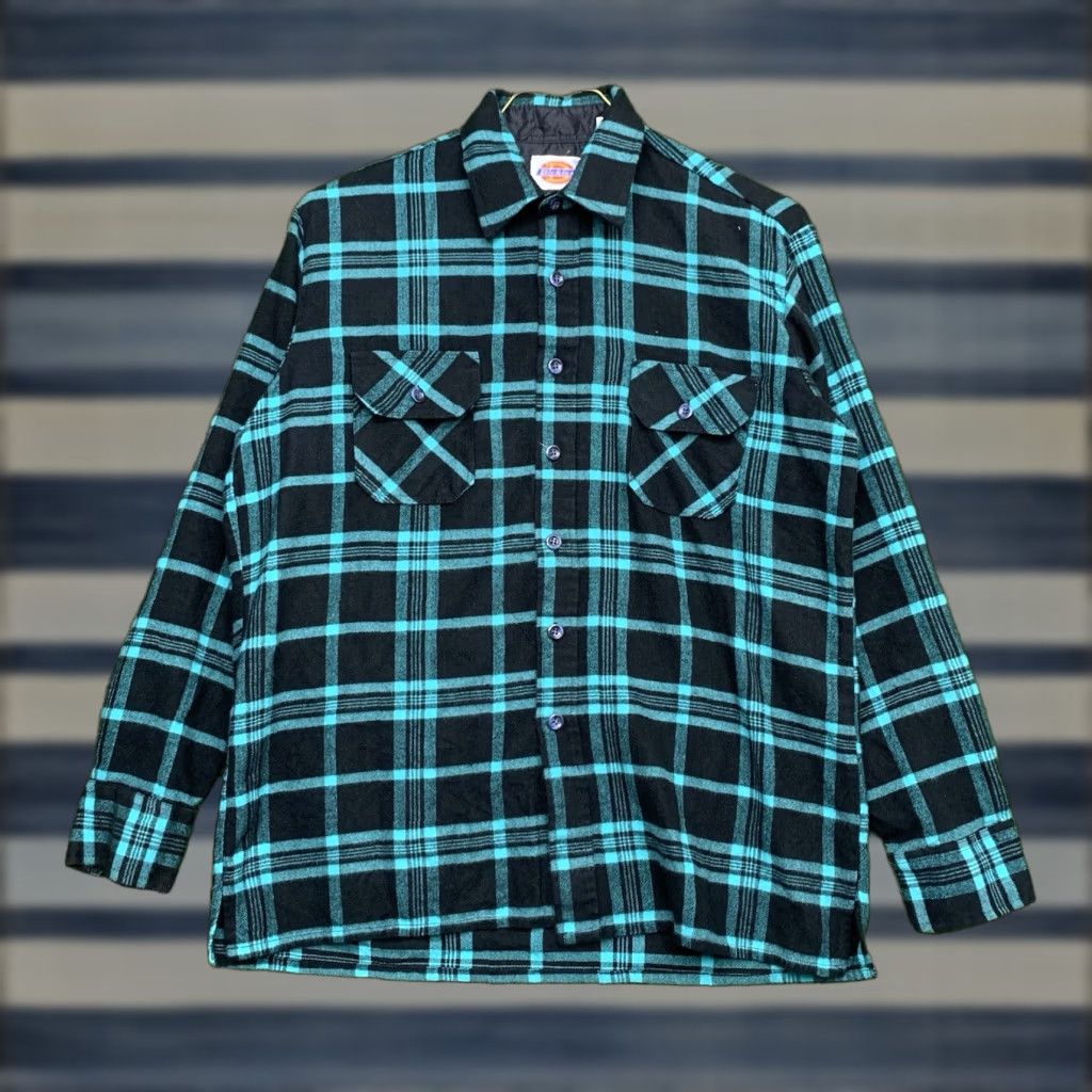 Dickies VINTAGE Dickies Flannel Shirt Mens M Green Plaid Button Up Workwear Casual y2k Size US M / EU 48-50 / 2 - 1 Thumbnail