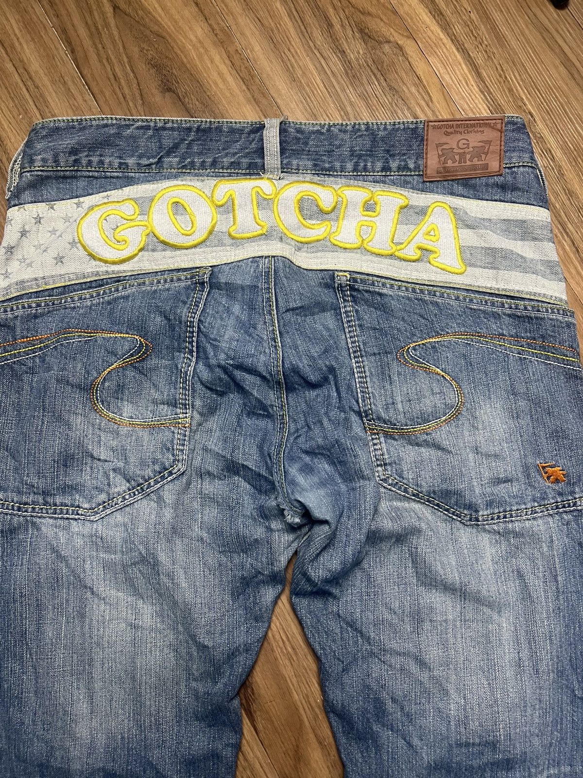 Gotcha GOTCHA Vintage Surfwear Denim Jeans Wide Leg Blue XXL (42) Size US 39 - 12 Thumbnail