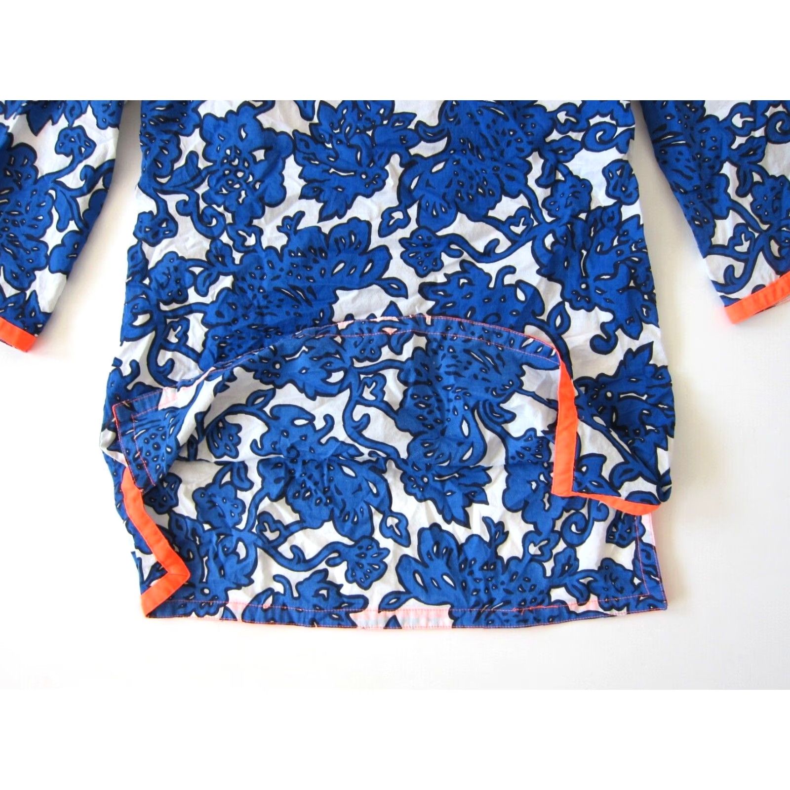 Boden Boden Blouse 100% Cotton Floral Blue White Orange V-Neck Peasant 3/4 Sleeve Tunic Woman 4 Women Size S / US 4 / IT 40 - 5 Thumbnail