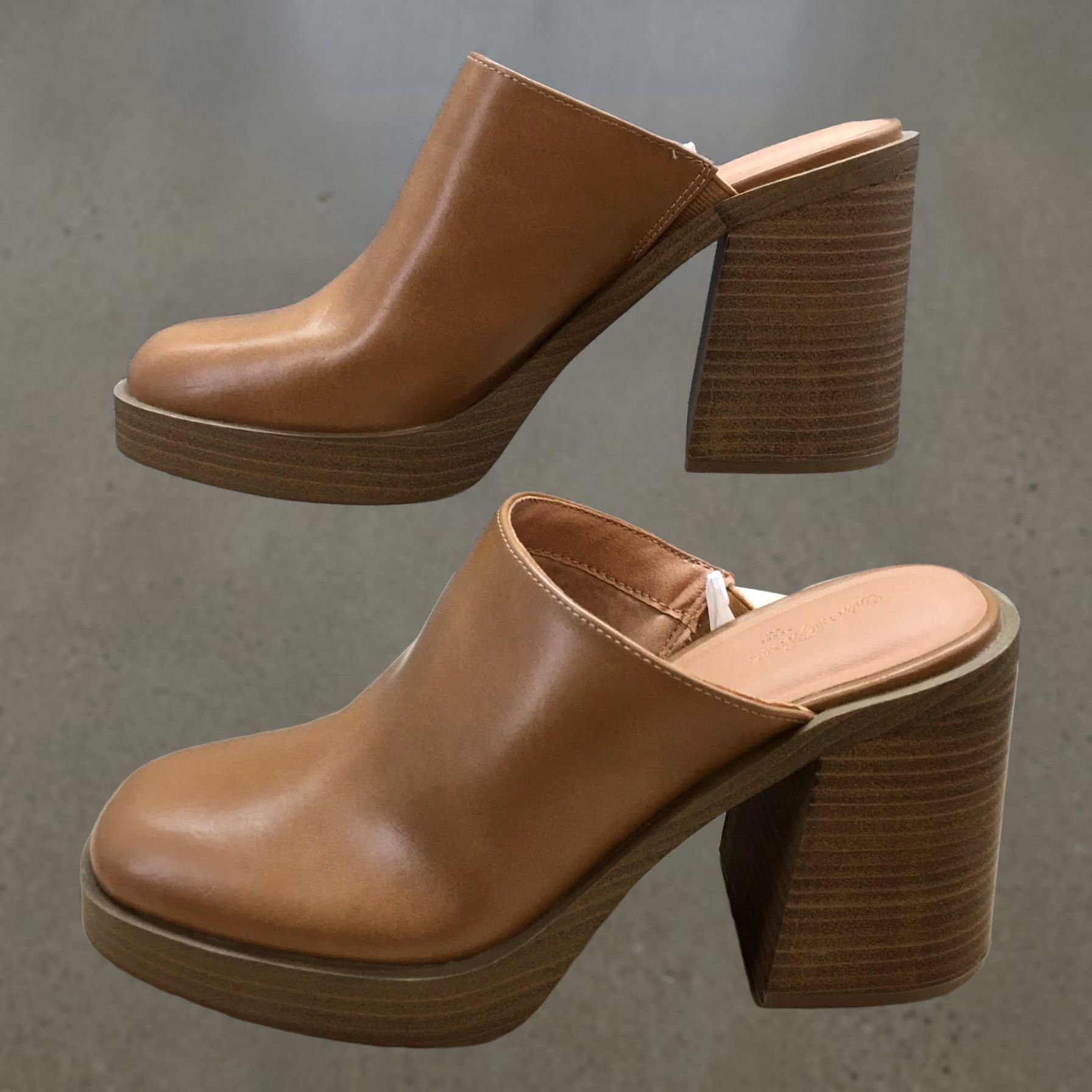 Vintage Universal Thread Sandals Womens 9.5 Tess Slip On Platform Heels Mule Brown Size US 10 / IT 40 - 1 Thumbnail