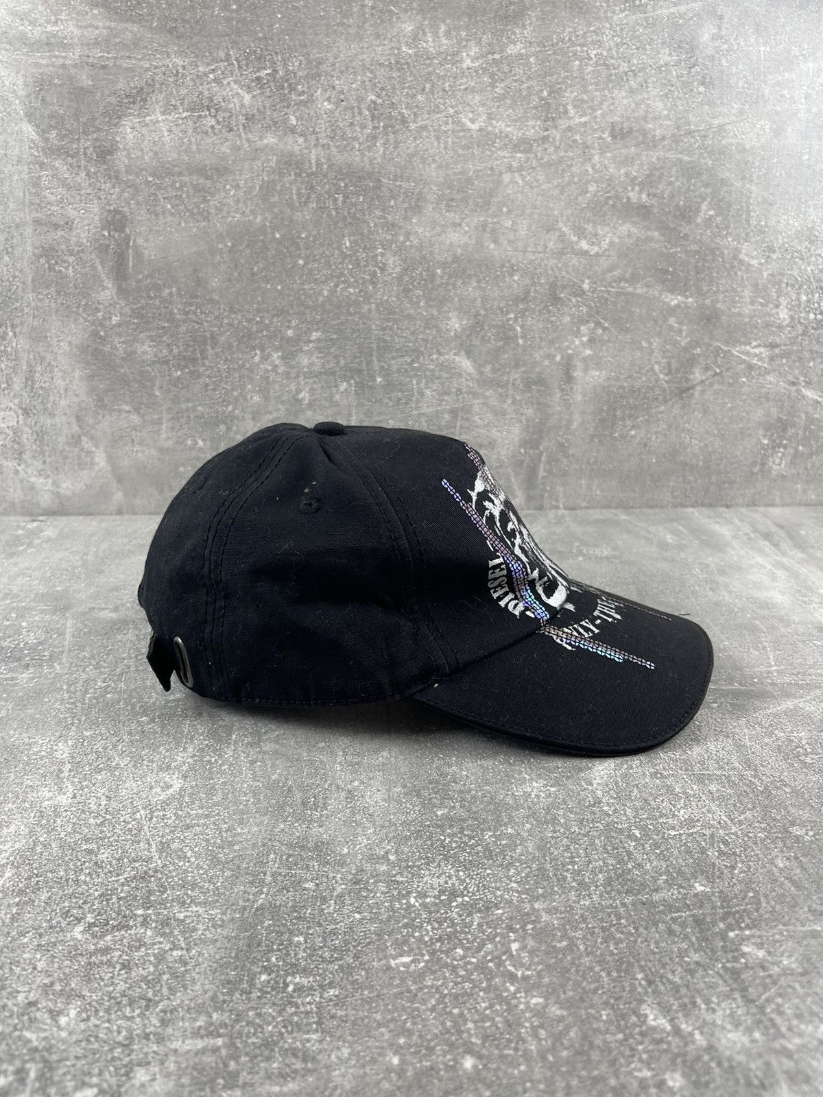 Diesel Diesel Black Baseball Cap Beaded Logo Embroidered Adjustable Size ONE SIZE - 4 Thumbnail