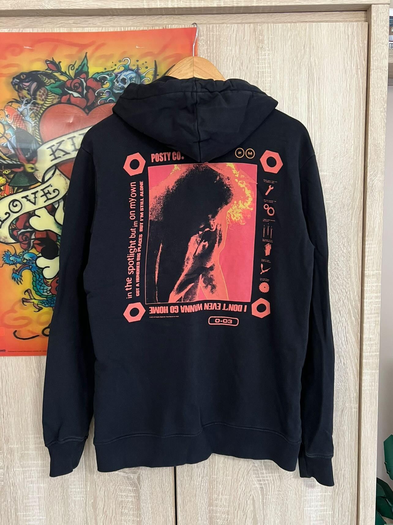 POST&CO 2019 Posty Co Post Malone H&M Black Rare Hoodie Size US S / EU 44-46 / 1 - 1 Thumbnail