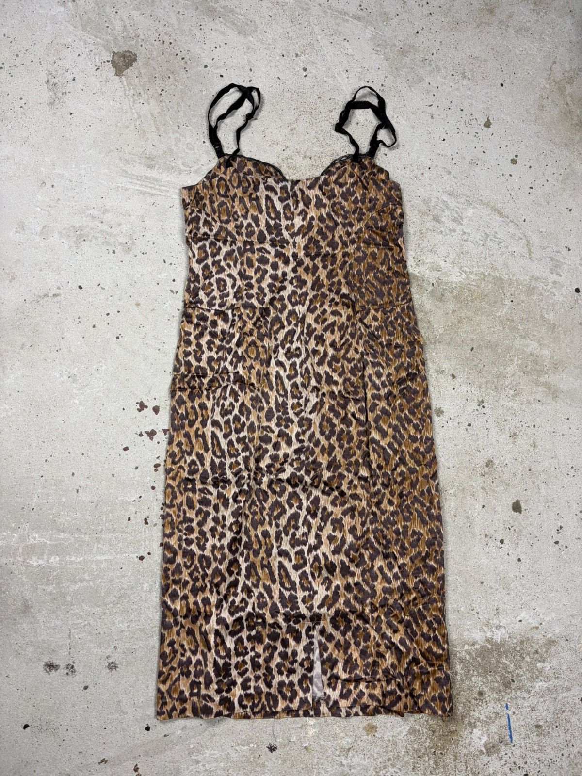Dolce & Gabbana Vintage 2000s Dolce & Gabbana Leopard Print Slip Dress Lace Size M / US 6-8 / IT 42-44 - 2 Thumbnail