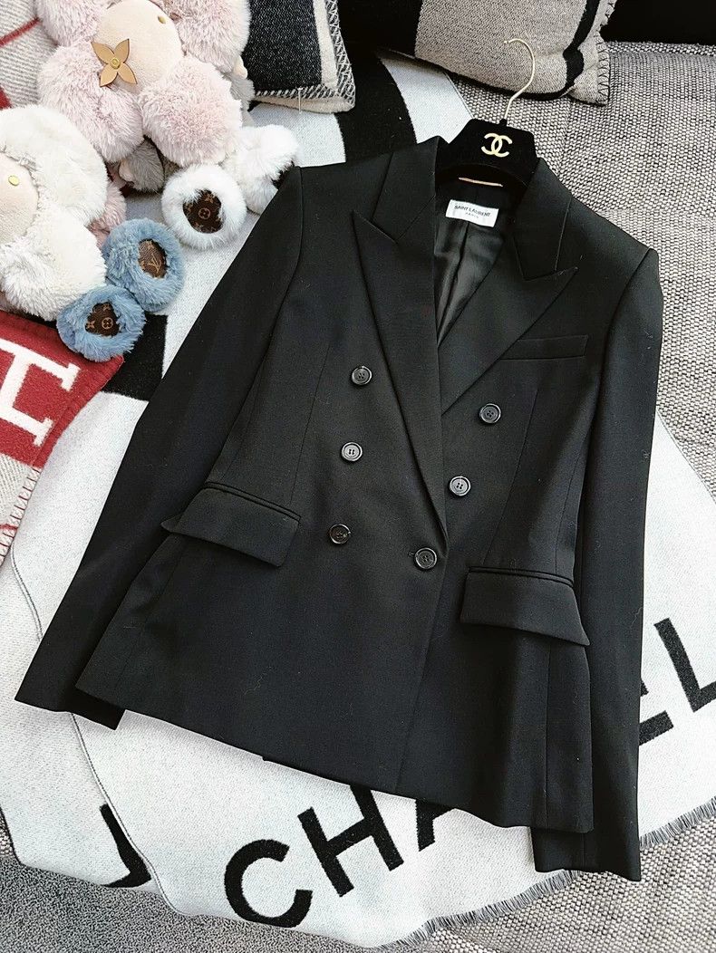 Saint Laurent Paris Saint Laurent Paris Black double-breasted blazer 2505-Nexta Size XS / US 0-2 / IT 36-38 - 8 Thumbnail