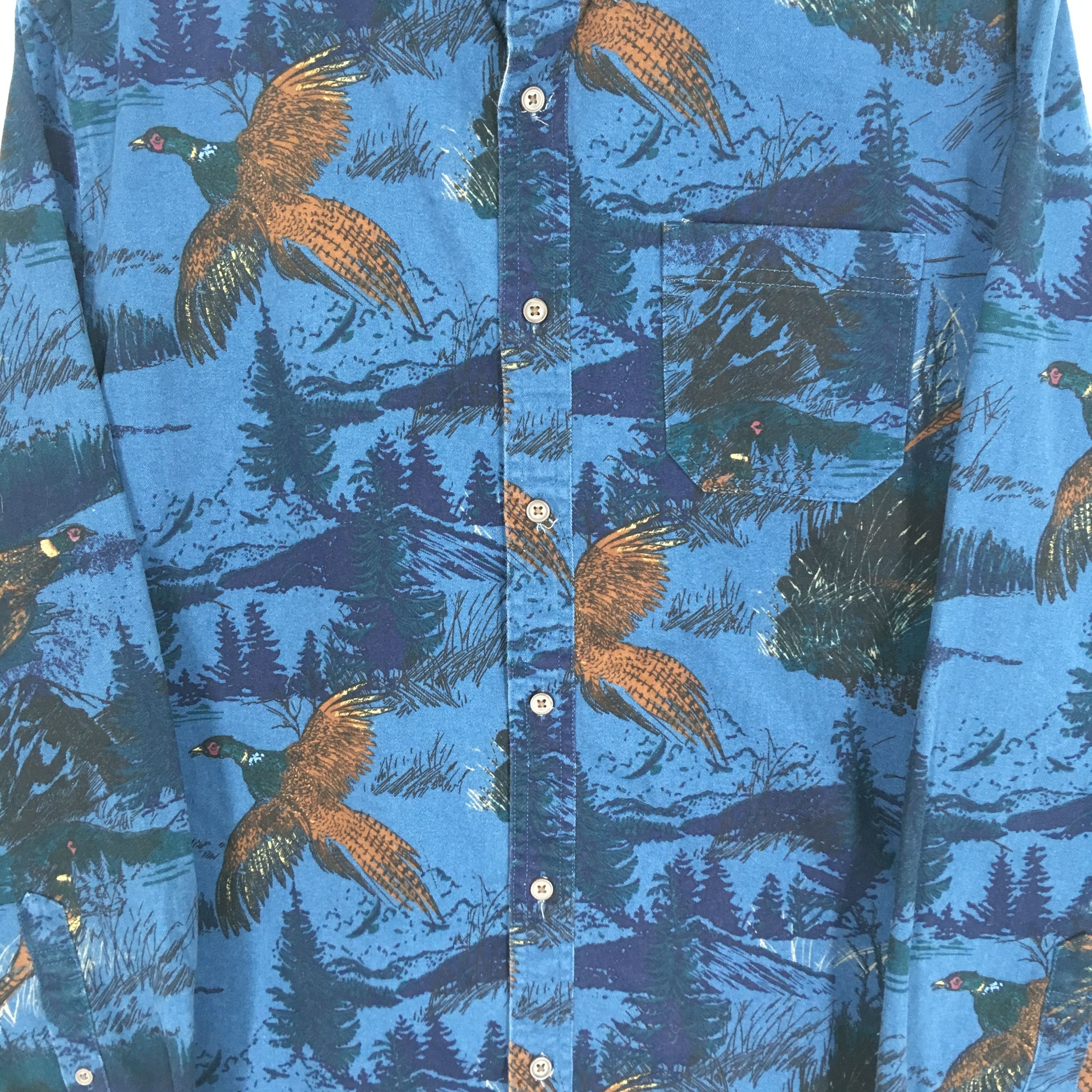Croft & Barrow Vintage 90s Croft & Barrow Overprinted Pheasant Bird Shirt Size US M / EU 48-50 / 2 - 4 Thumbnail