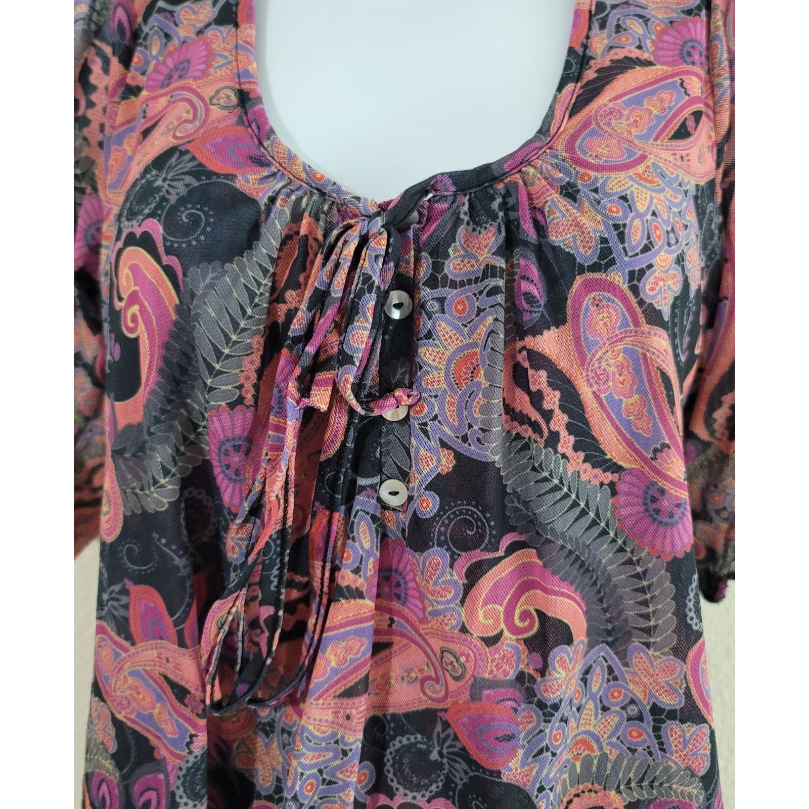 Other Daisy & Clover Anthropologie Purple Pink Floral Top Medium Size M / US 6-8 / IT 42-44 - 2 Thumbnail