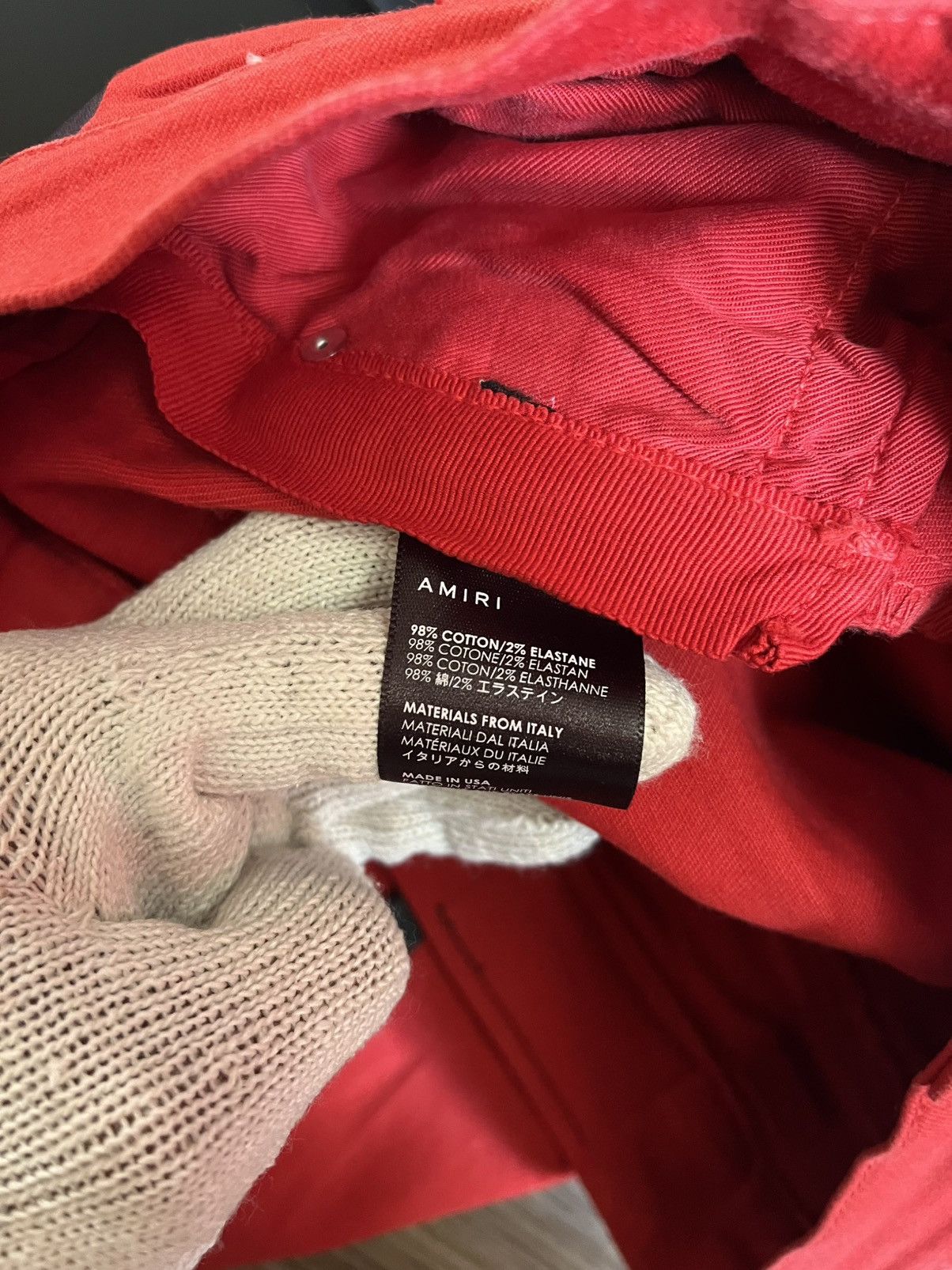 Amiri Amiri Track Stripe Thrasher Skinny Jeans Red Size 33 Size US 33 - 7 Thumbnail