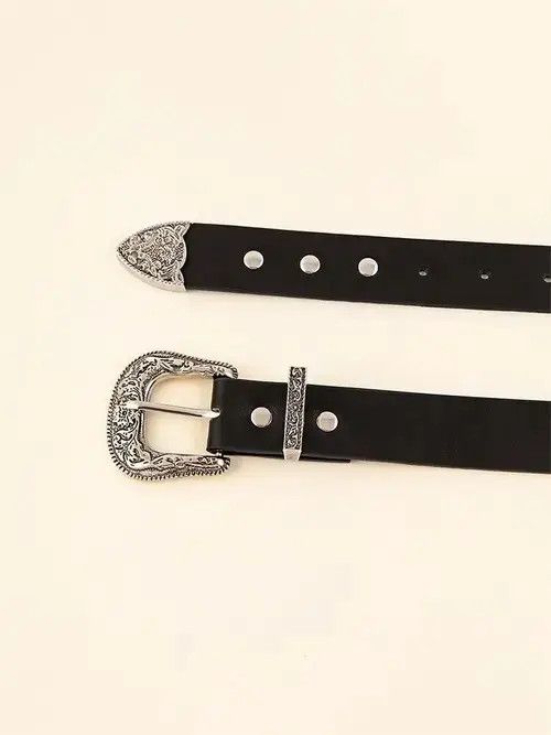 VIBE Y2K Buckle PU Leather Belt Size ONE SIZE - 4 Thumbnail