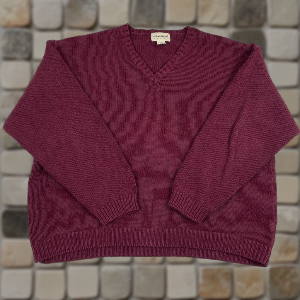 Eddie Bauer VINTAGE Eddie Bauer Sweater Mens 2XL Purple V Neck Pullover Knit Golfing Grunge Preppy Casual Workwear Jacket? Size US XXL / EU 58 / 5 - 1 Thumbnail