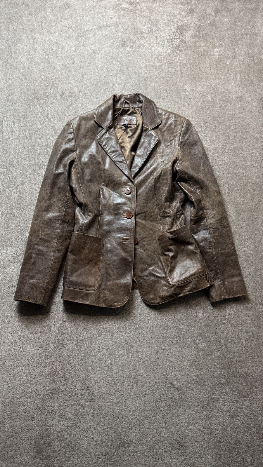 Genuine Leather Vintage Y2K Leather Blazer Jacket gucci ysl balmain miu miu Size M / US 6-8 / IT 42-44 - 1 Thumbnail