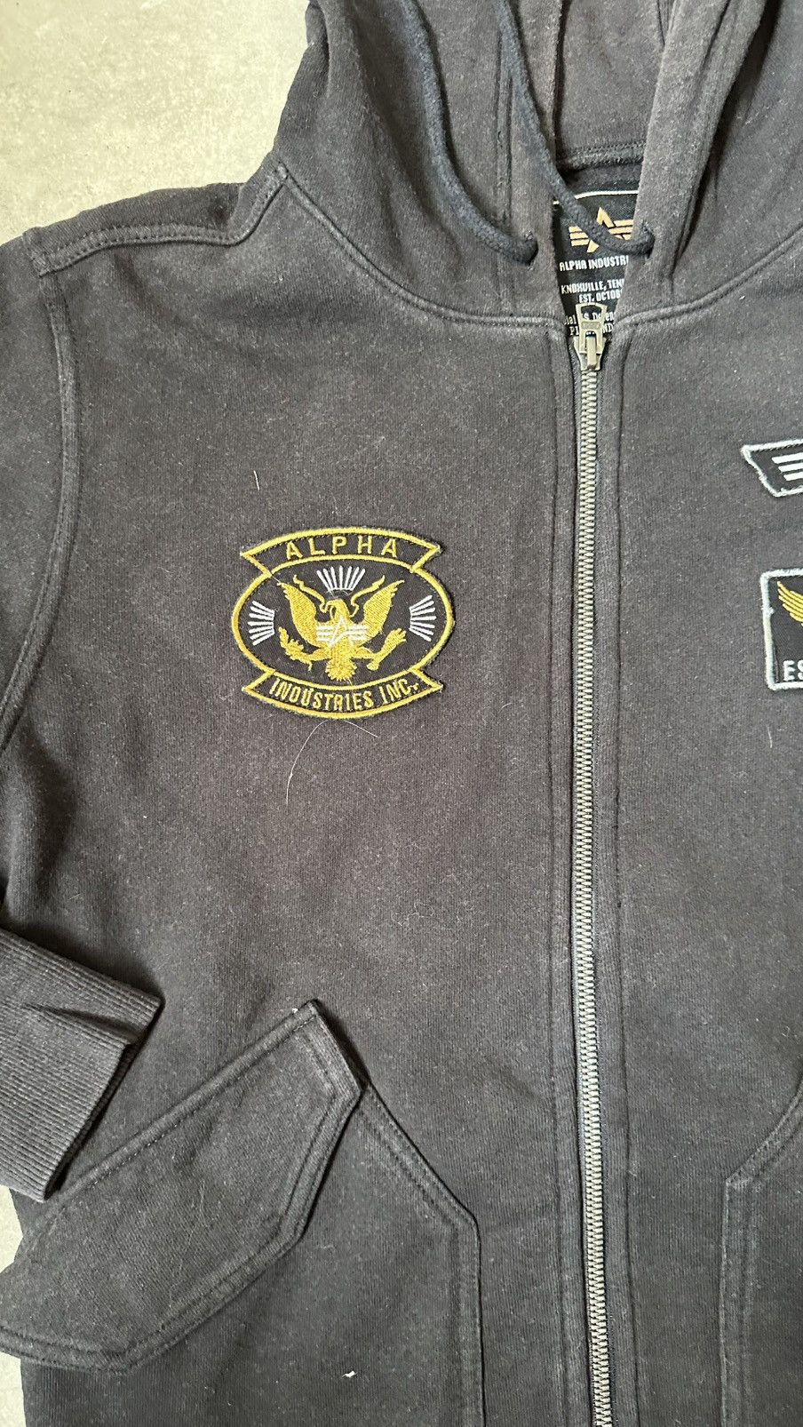 Alpha Industries VINTAGE ALPHA INDUSTRIES MIDZIPPER HOODIE Size US M / EU 48-50 / 2 - 2 Thumbnail