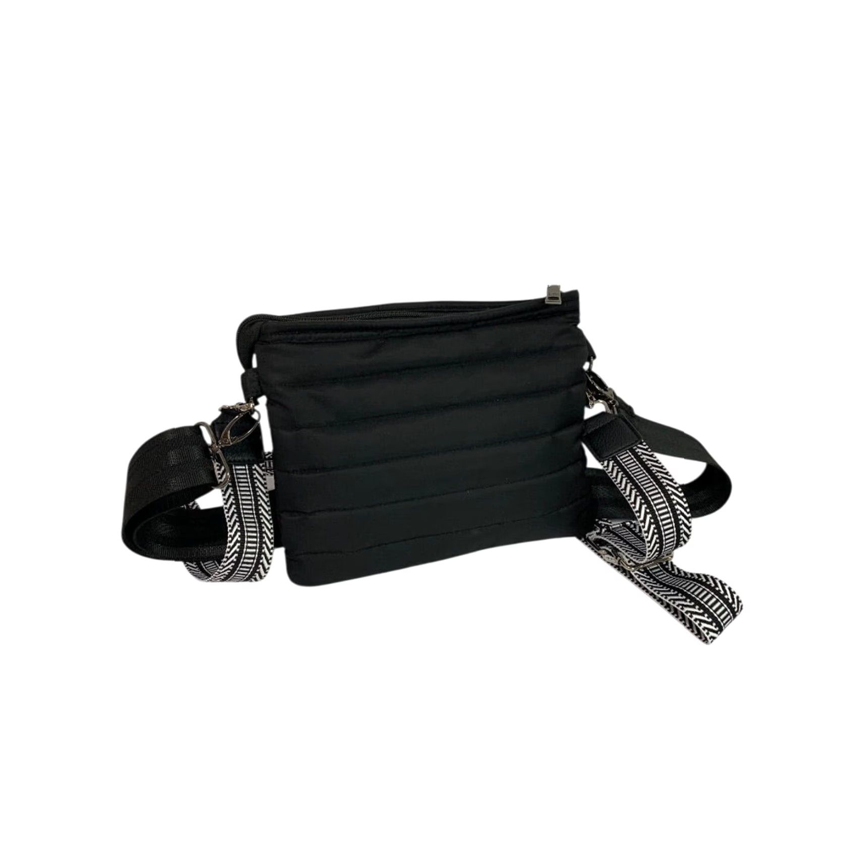 Vintage Think Rolyn Black Puffer Bag Crossbody Interchangeable Straps Women Bag Crossbody Black 10" 8.5" Adjustable 26" Strap Size ONE SIZE - 3 Thumbnail