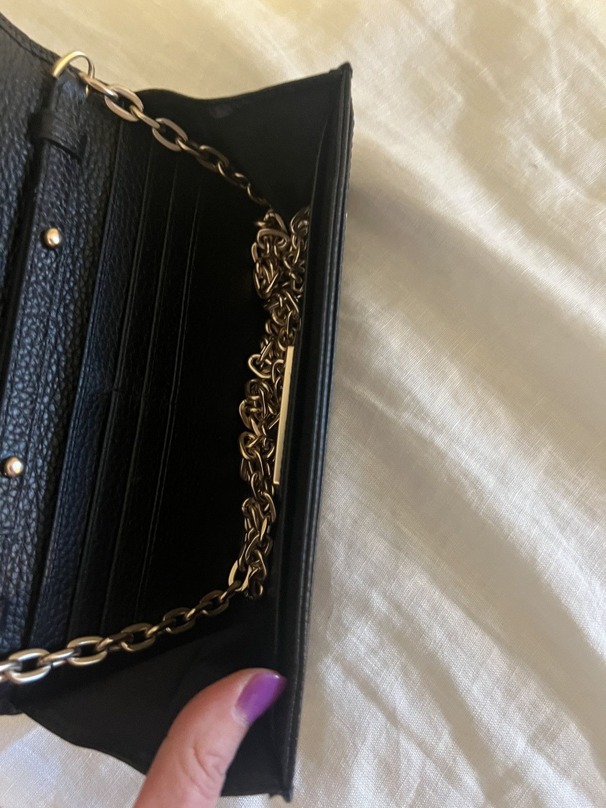Mario Valentino Mario Valentino Leather Wallet On Chain Crossbody Chain Size ONE SIZE - 7 Thumbnail