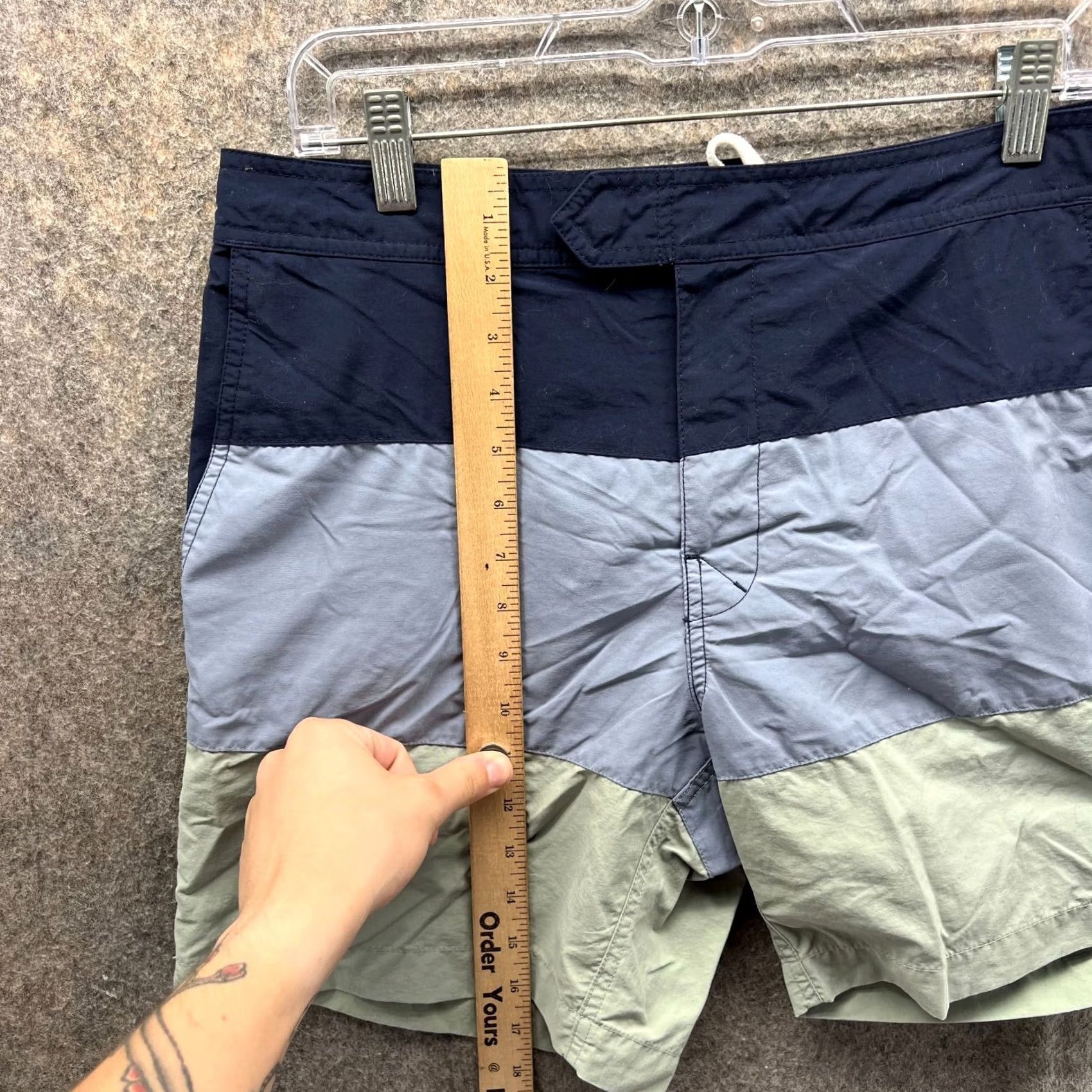 J.Crew VINTAGE J.CREW Shorts Men 32 Adult Blue Green Nylon Lined Swim Trunk Summer Bottom Mens 90s Size US 32 / EU 48 - 5 Thumbnail