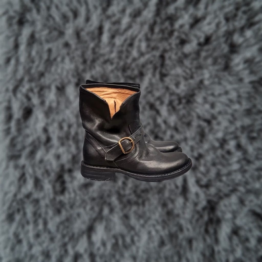 Vintage Fiorentini + Baker Side Zip Black Leather Eli Moto Ankle Boots Women Adult 35 EU 5 US Zip - Leather - Comfort Plus - Motorcycle Bike Style - Boot Size US 5 / IT 35 - 1 Thumbnail
