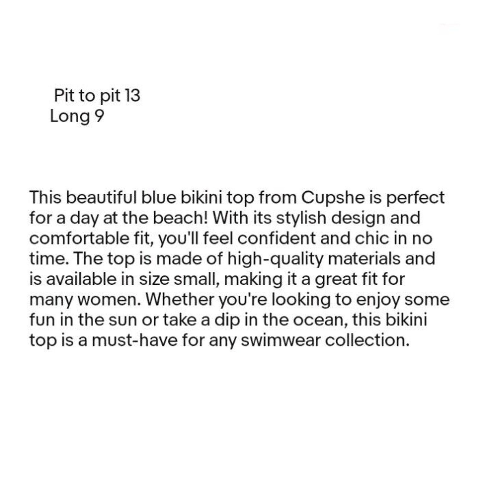 Other Nwt Cupshe Size Small Blue Bikina Top Size ONE SIZE - 7 Thumbnail