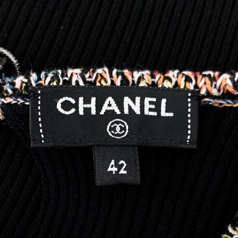 Chanel ChanelBlack hollow round-neck short-sleeved T-shirt 2503-Ne Size S / US 4 / IT 40 - 5 Thumbnail